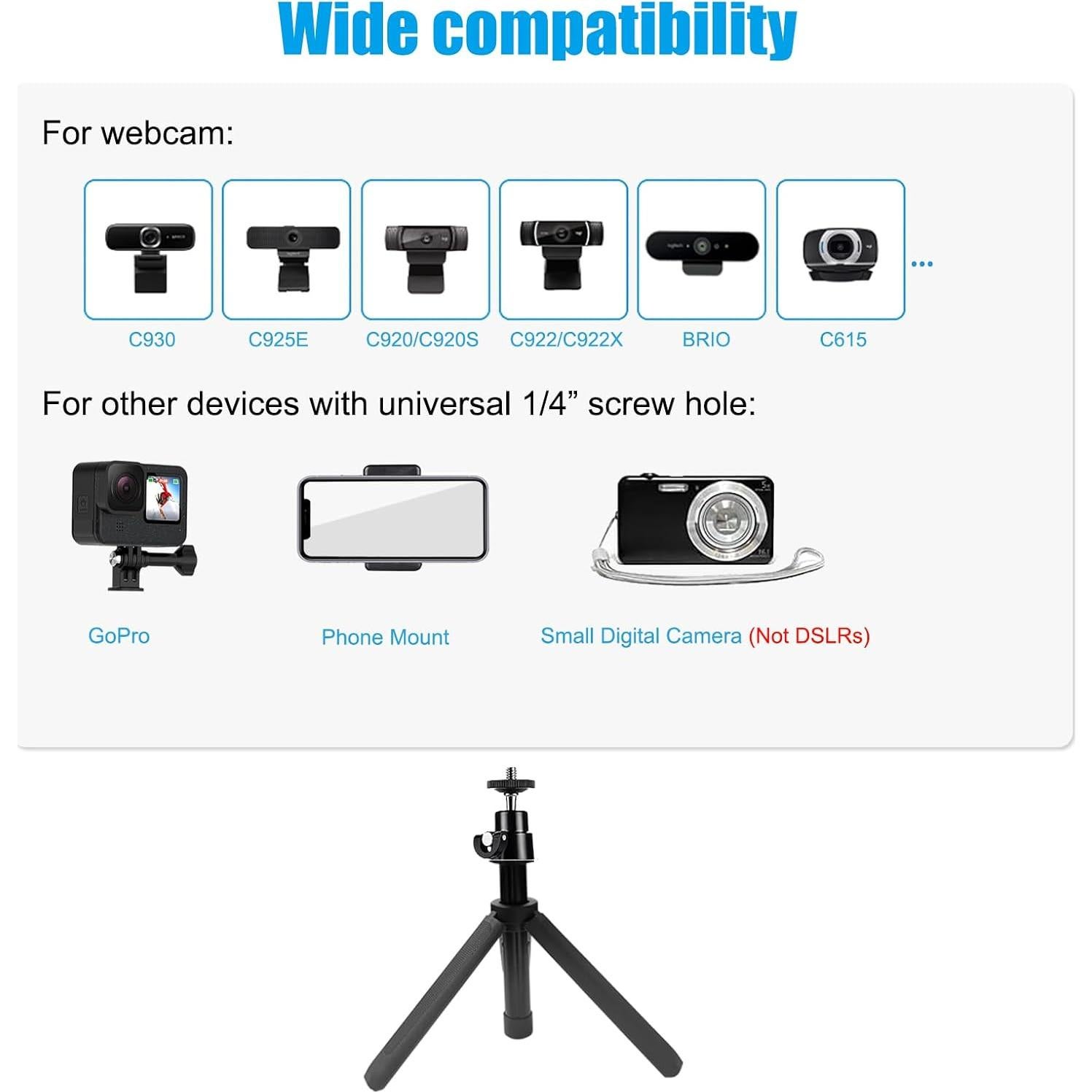 Trípode Mini Ajustable Khazylorr para Webcam y Cámara