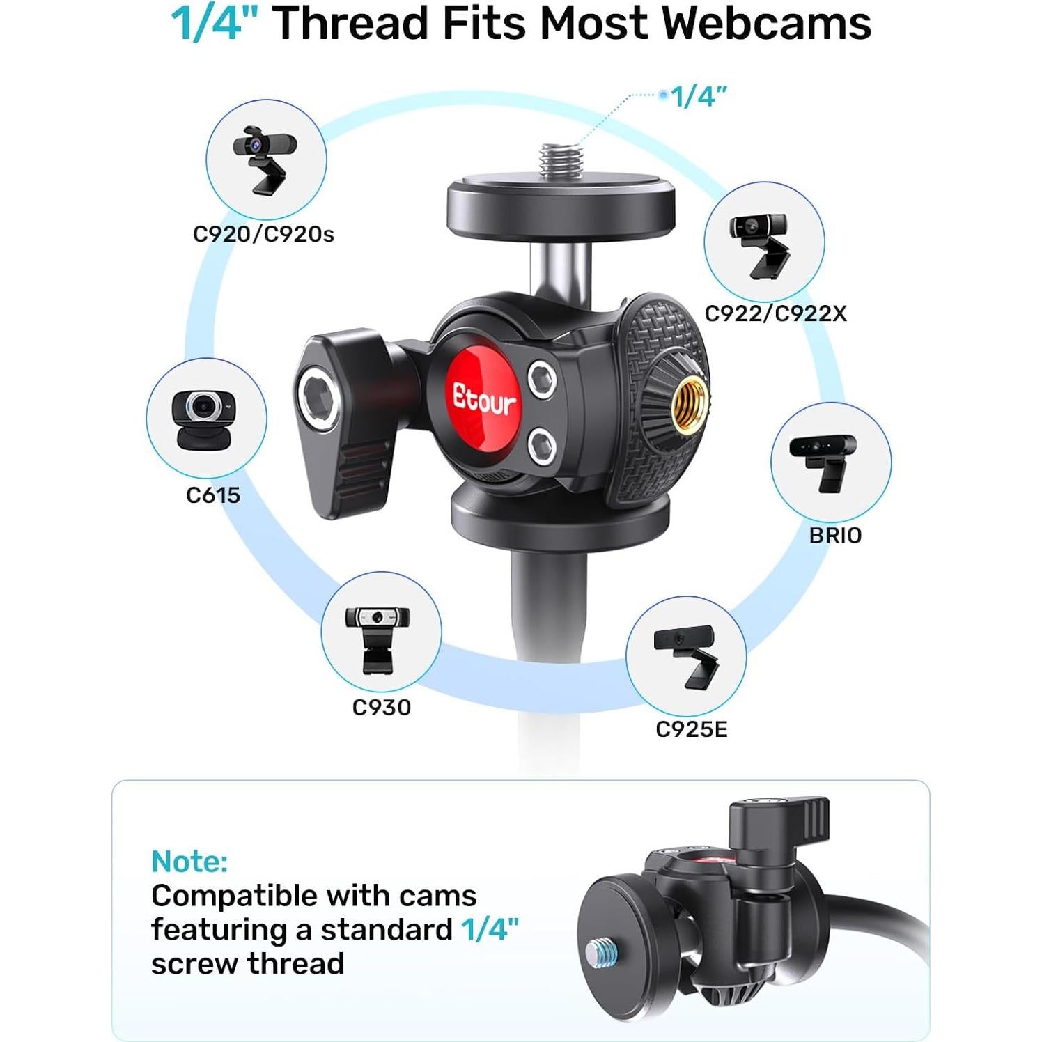 Soporte para Webcam Etour con Cuello de Ganso 360° - 0.54 kg