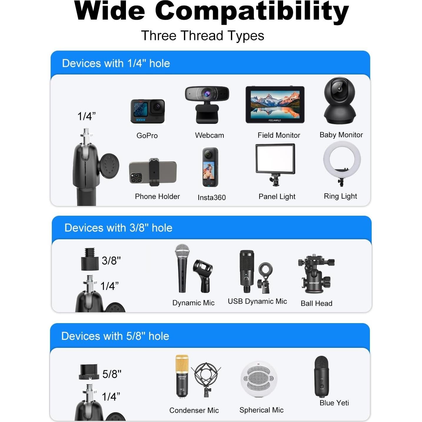 Soporte de cámara con abrazadera Kolasels cuello de ganso