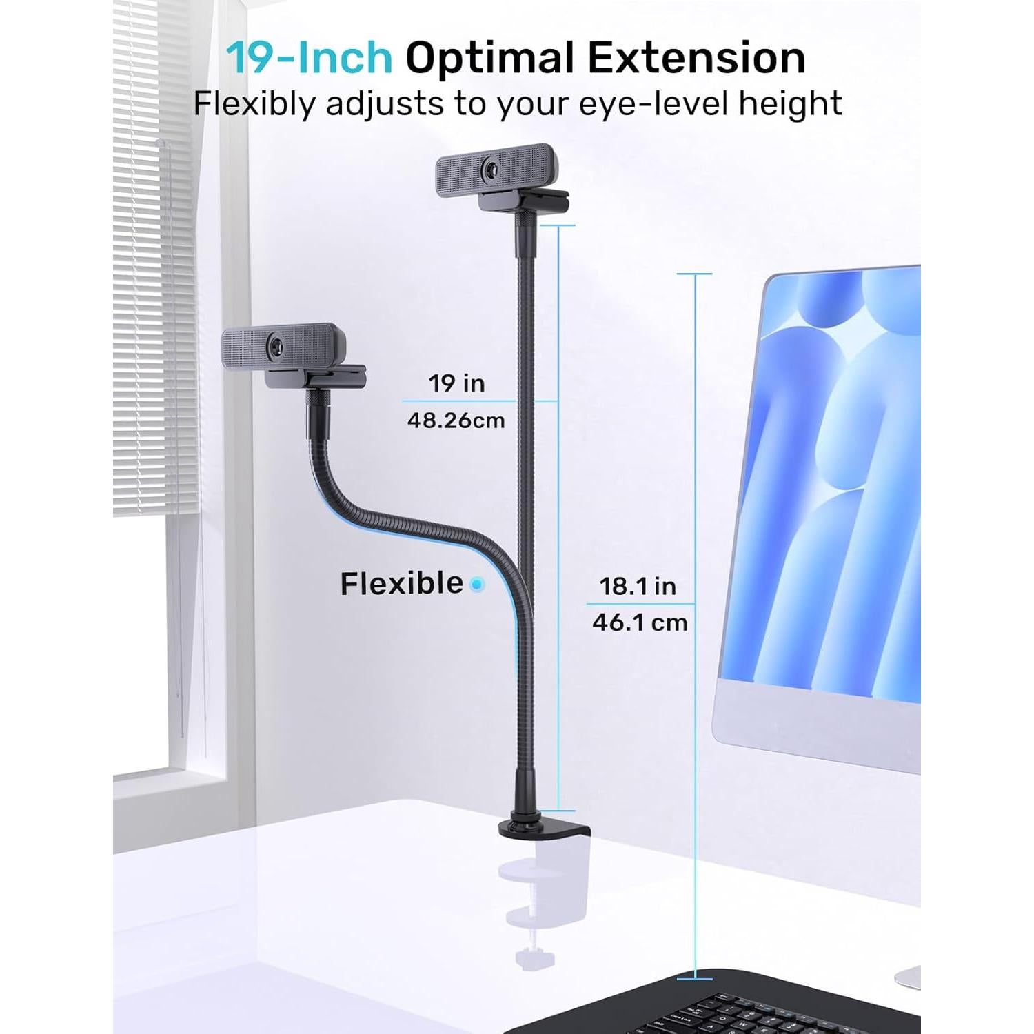 Soporte para Webcam Etour 19" con Abrazadera y Brazo Flexible