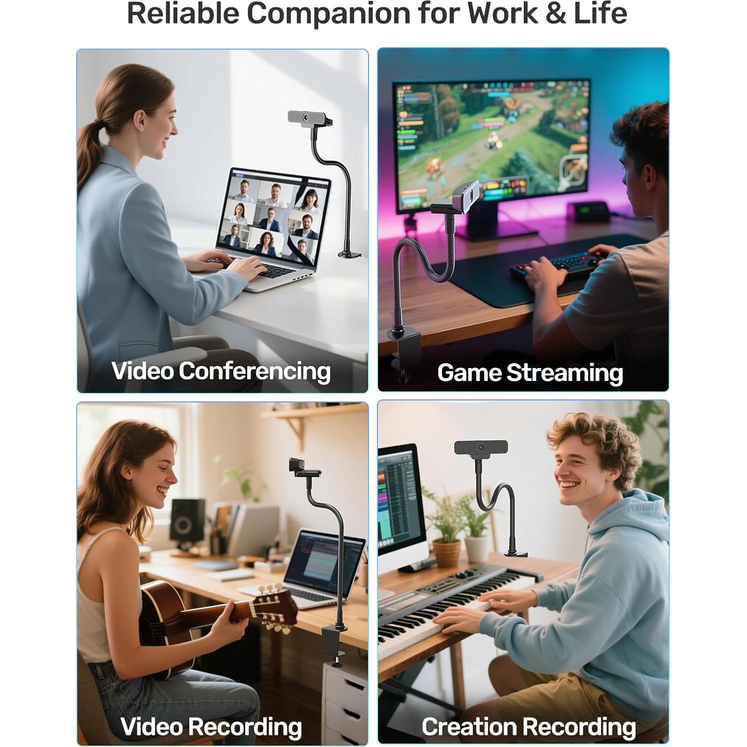 Soporte para Webcam Etour 19" con Abrazadera y Brazo Flexible