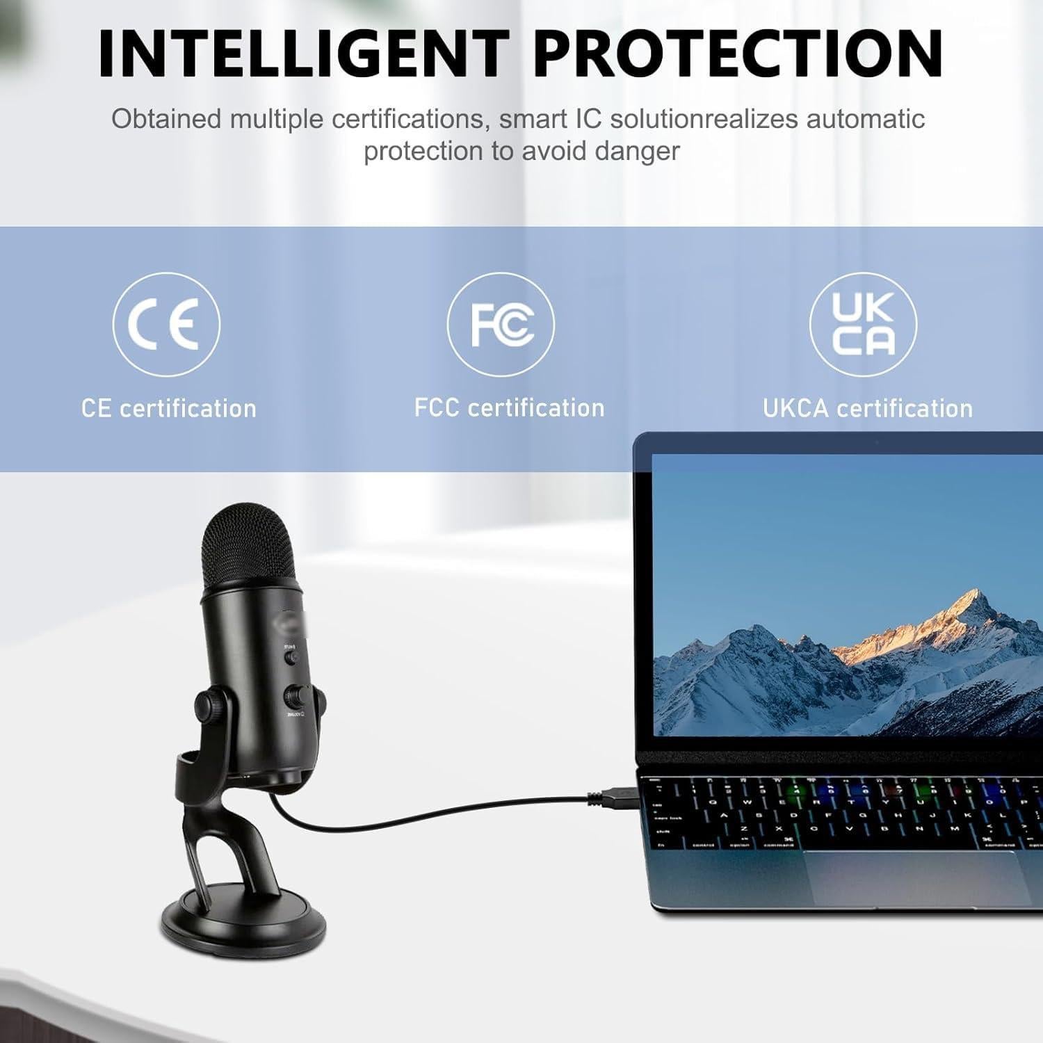 Cable de micrófono USB SGEOYPIL para Blue Yeti/Snowball - 2.99m