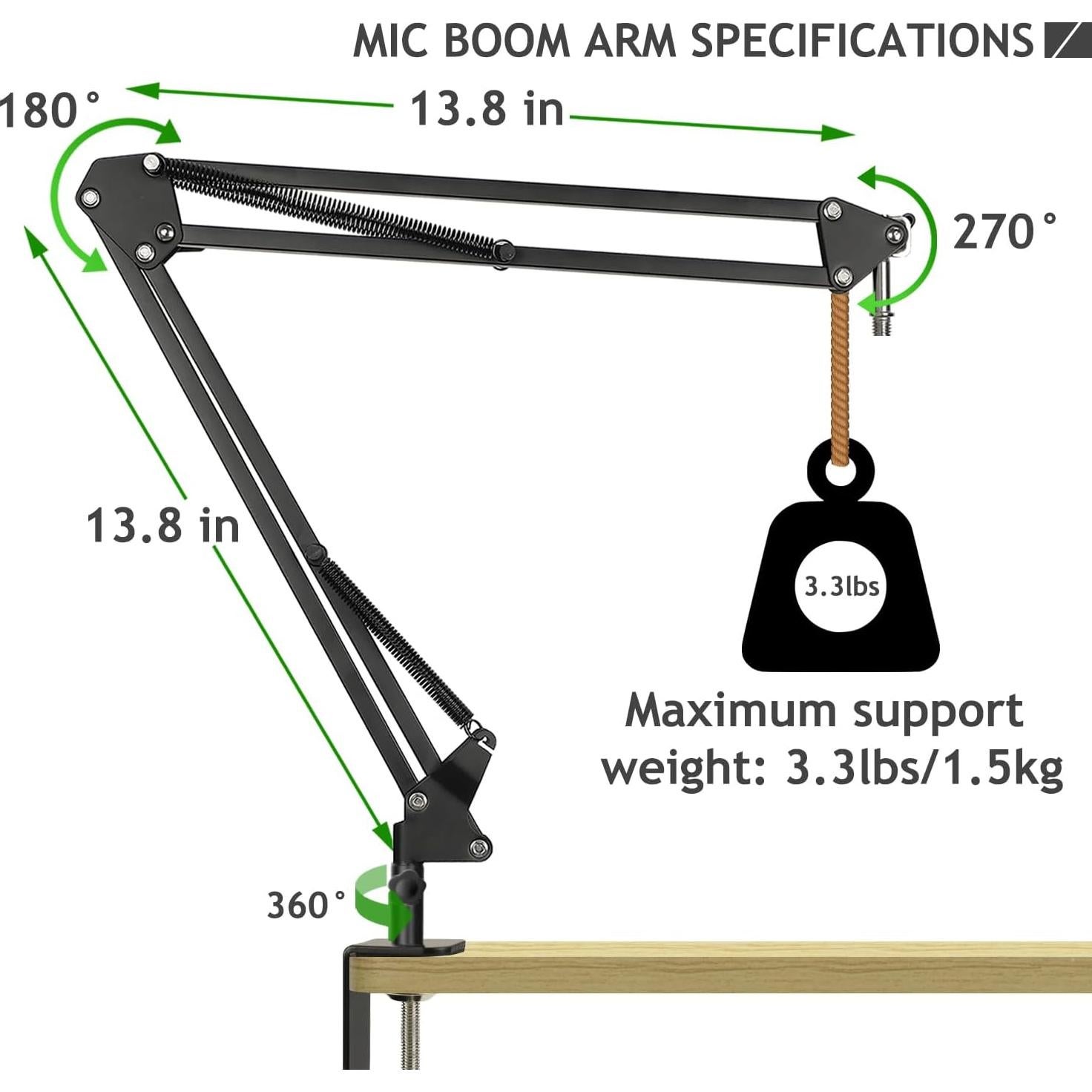 Escudo de Aislamiento de Micrófono Frgyee con Soporte y Filtro Antipop