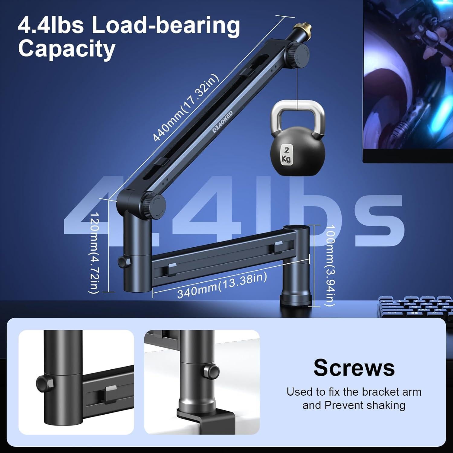 Soporte de Brazo de Micrófono Aokeo AK-58 Ajustable 1.63 kg