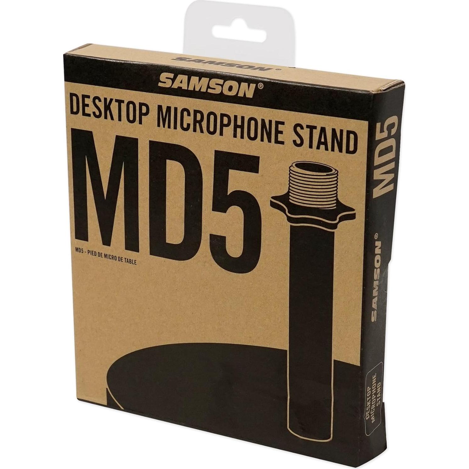 Soporte de Micrófono de Escritorio Samson MD5 - Estable y Bajo