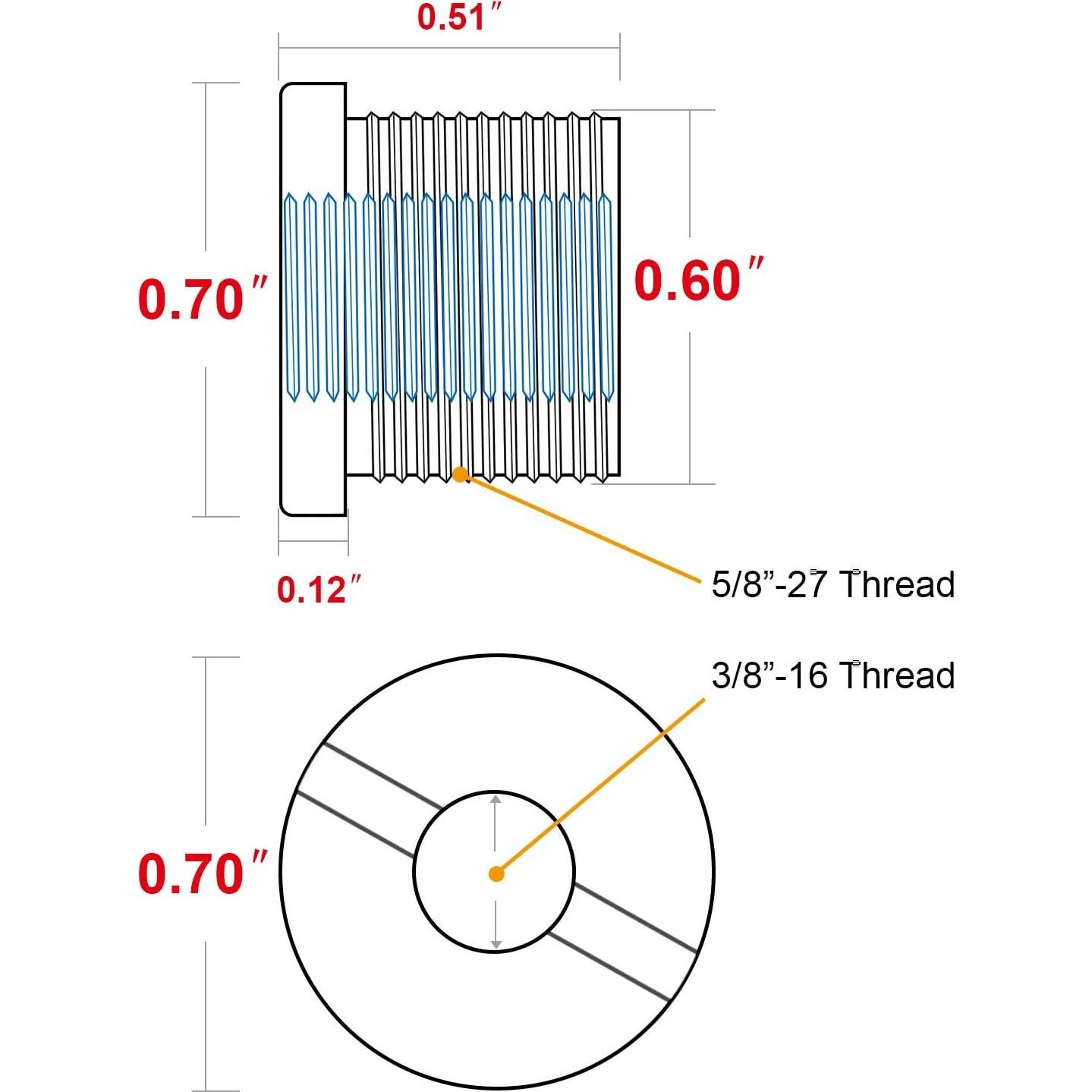 Adaptador de soporte de micrófono Anwenk 5/8 a 3/8 hembra