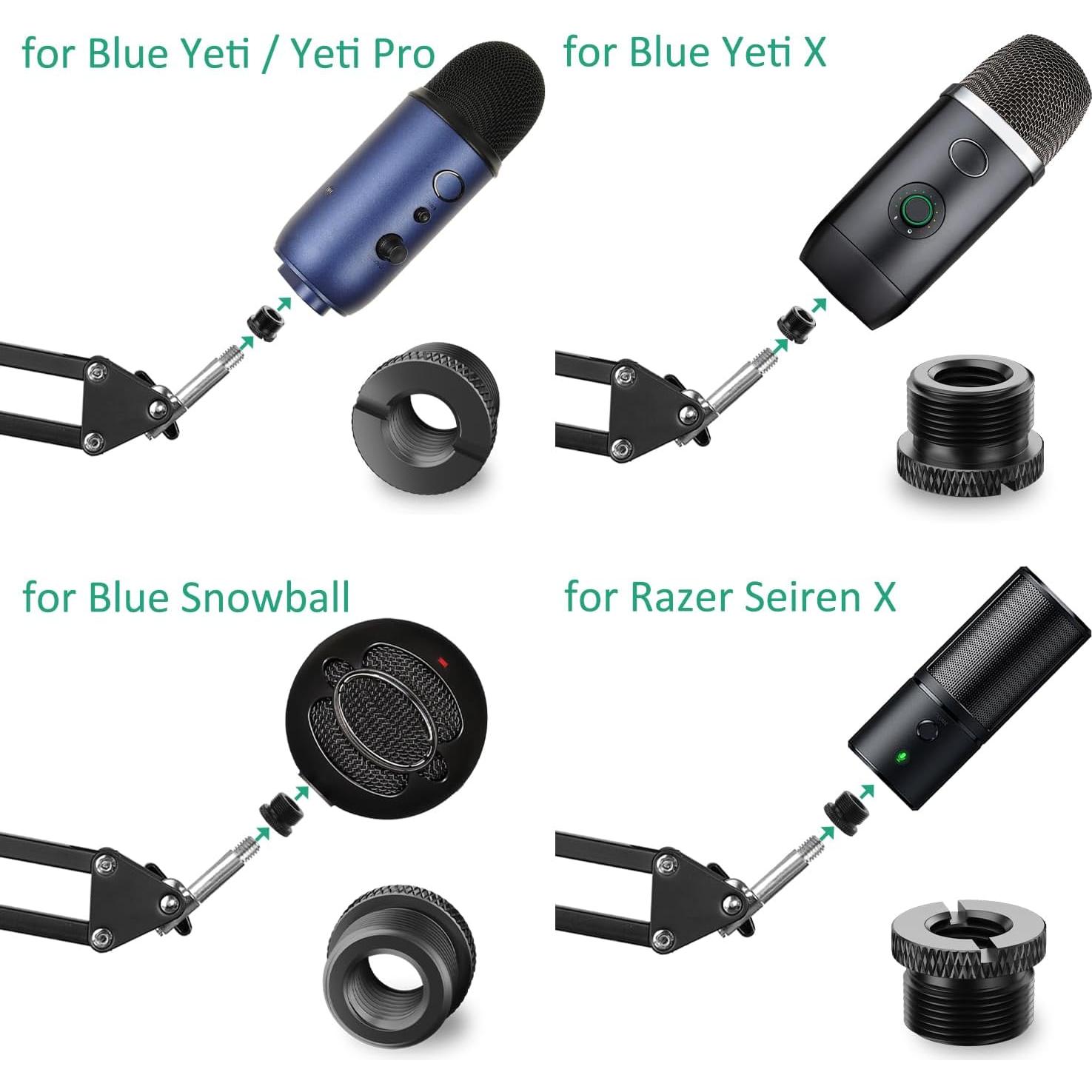 Adaptador de Micrófono Rigych 3/8 a 5/8 Metal 2 Pcs