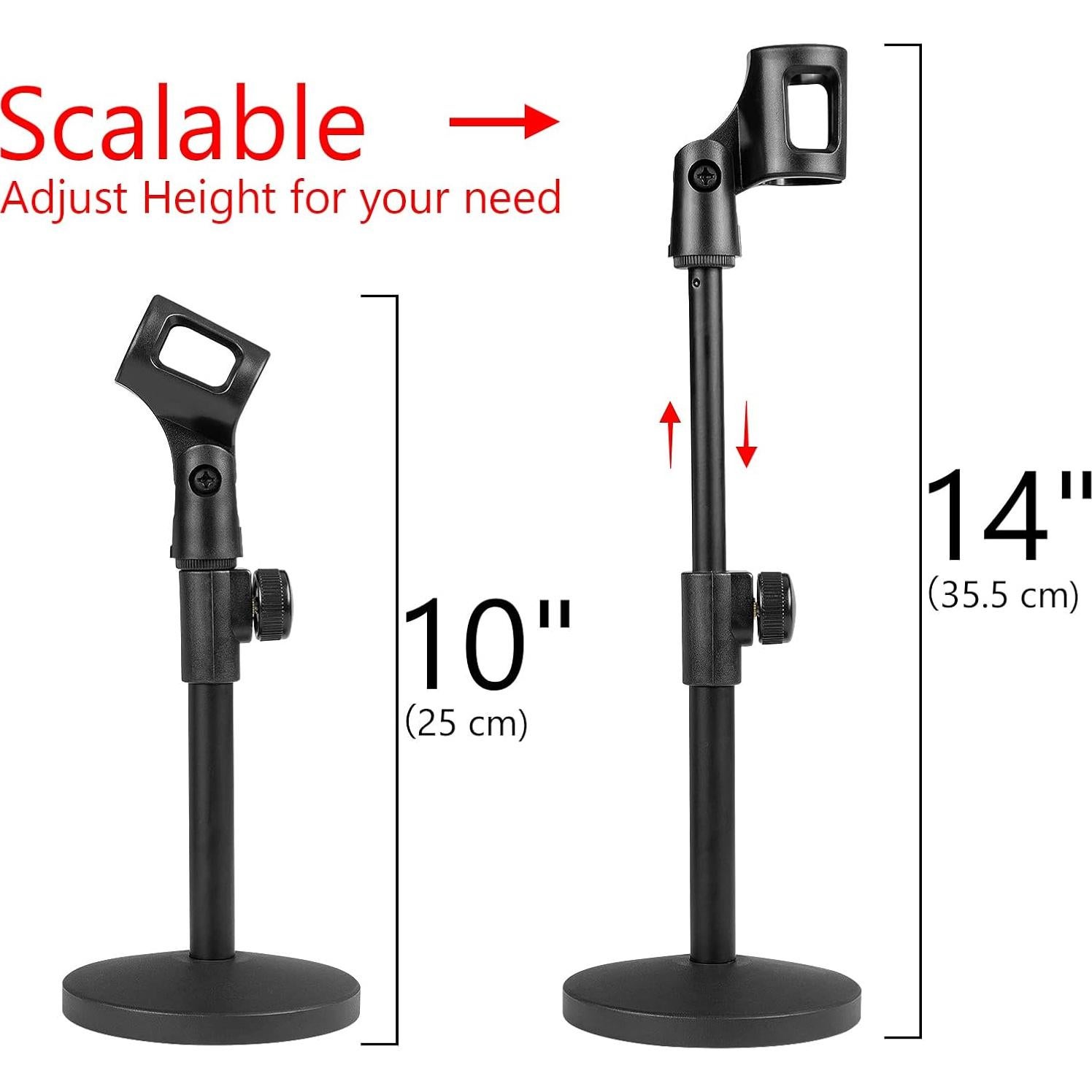 Soporte de Micrófono Geekria Telescópico Ajustable Negro