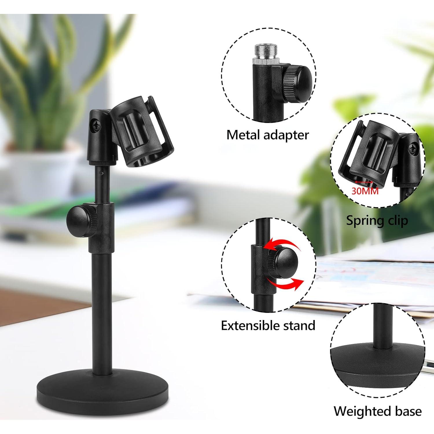 Soporte de Micrófono Geekria Telescópico Ajustable Negro