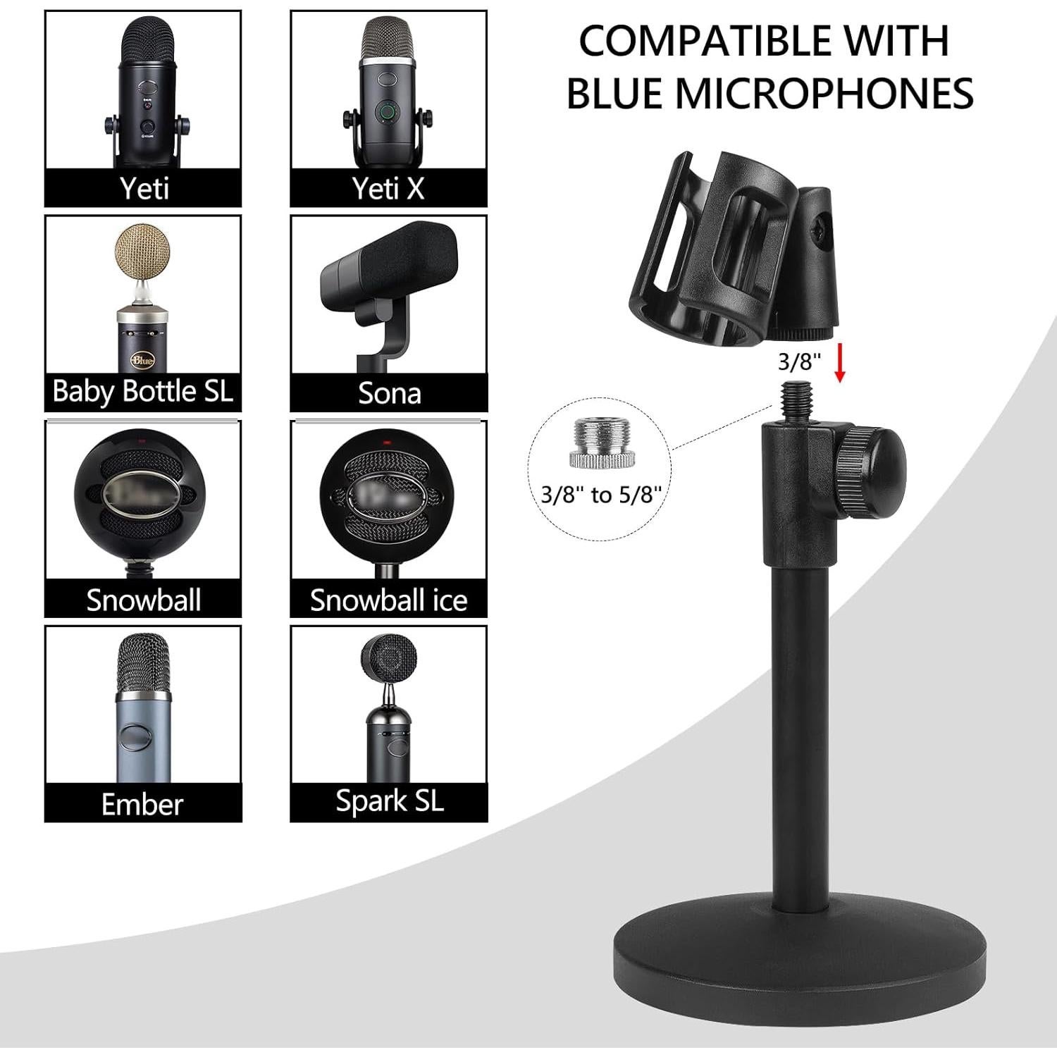 Soporte de Micrófono Geekria Telescópico Ajustable Negro