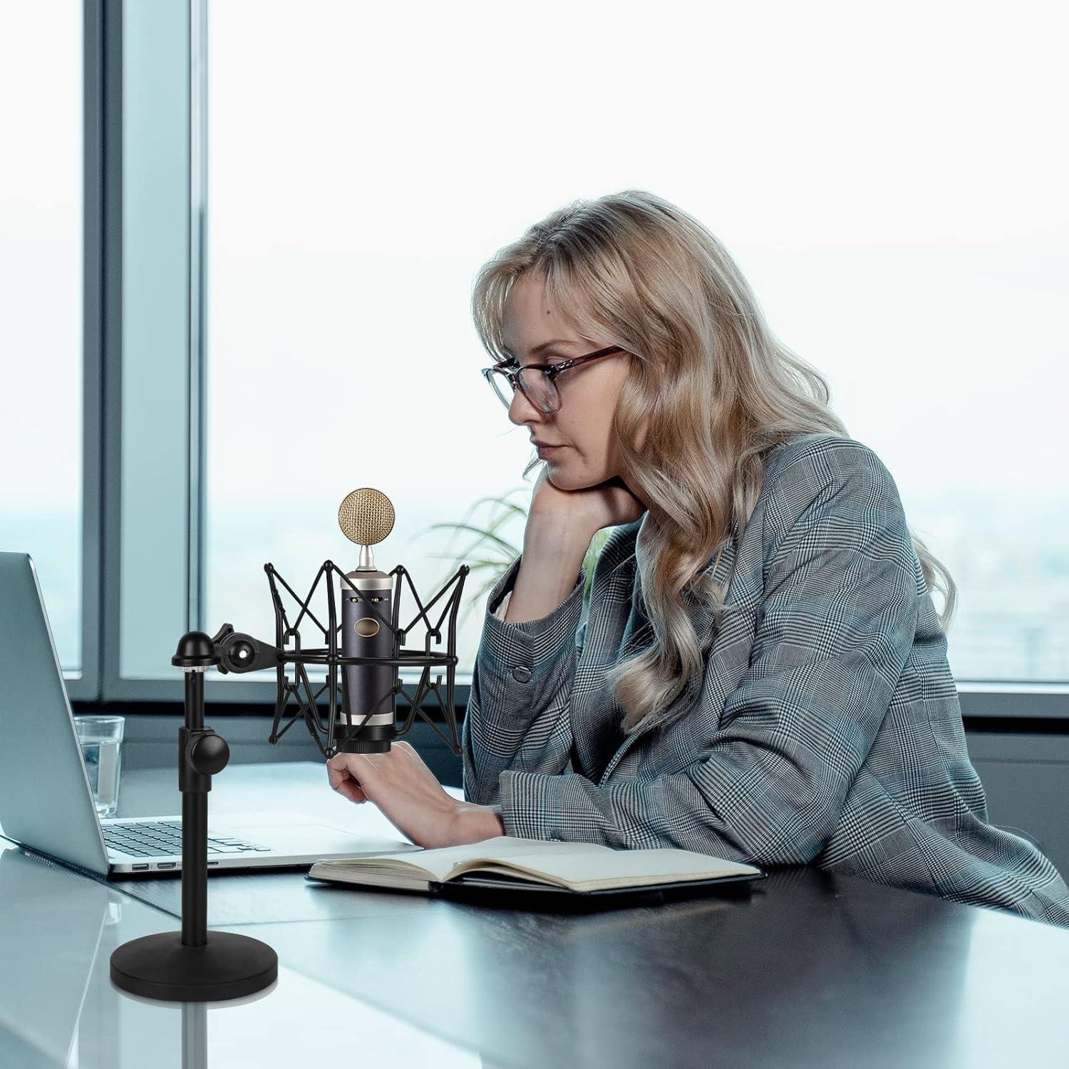 Soporte de Micrófono Geekria Telescópico Ajustable Negro