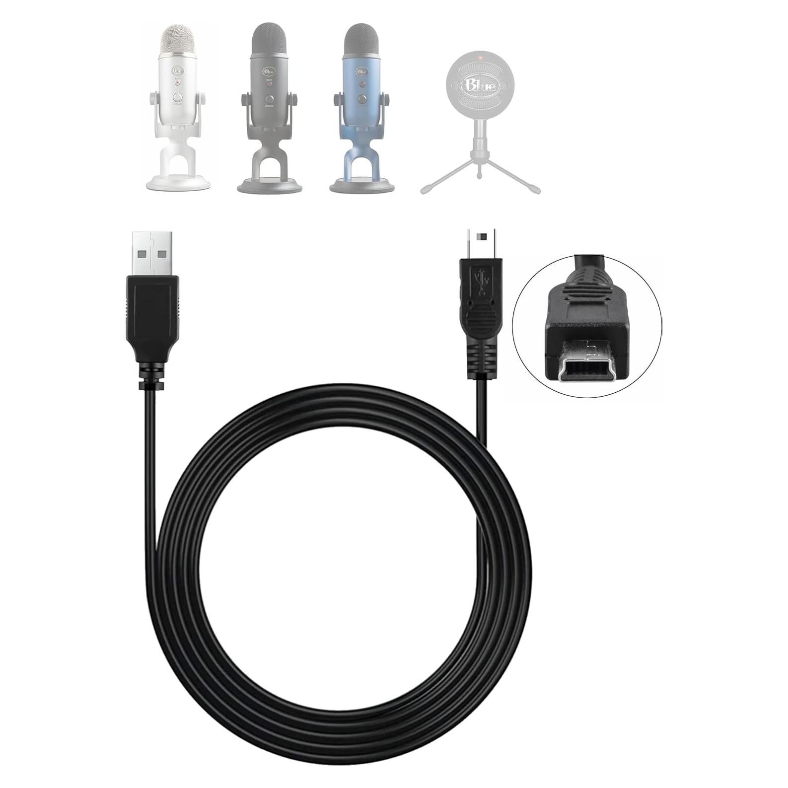 Cable USB de Micrófono Blue Yeti 2.0m - Reemplazo Compatible