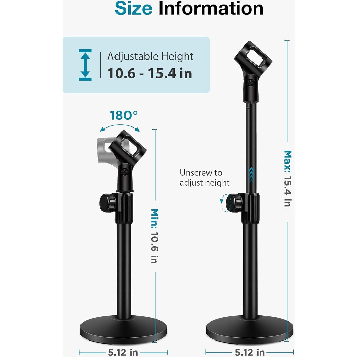 Soporte de Micrófono de Escritorio InnoGear Ajustable 4 Pzas