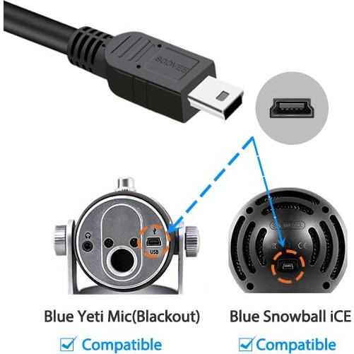 Cable USB de Reemplazo para Micrófonos Blue Yeti 6 pies