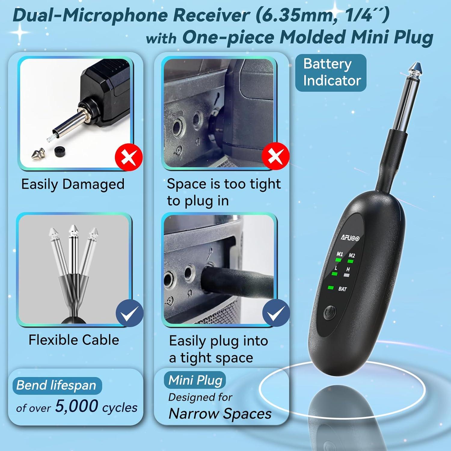 Juego de Micrófonos Inalámbricos AFUOO W60 Pro 2.4GHz 60m
