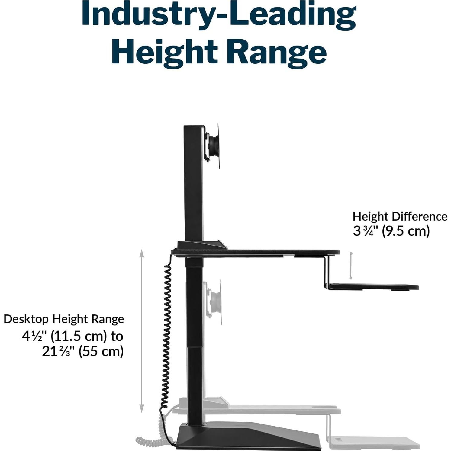 Elevador de Escritorio Eléctrico VARI Premier 81.3 cm Negro