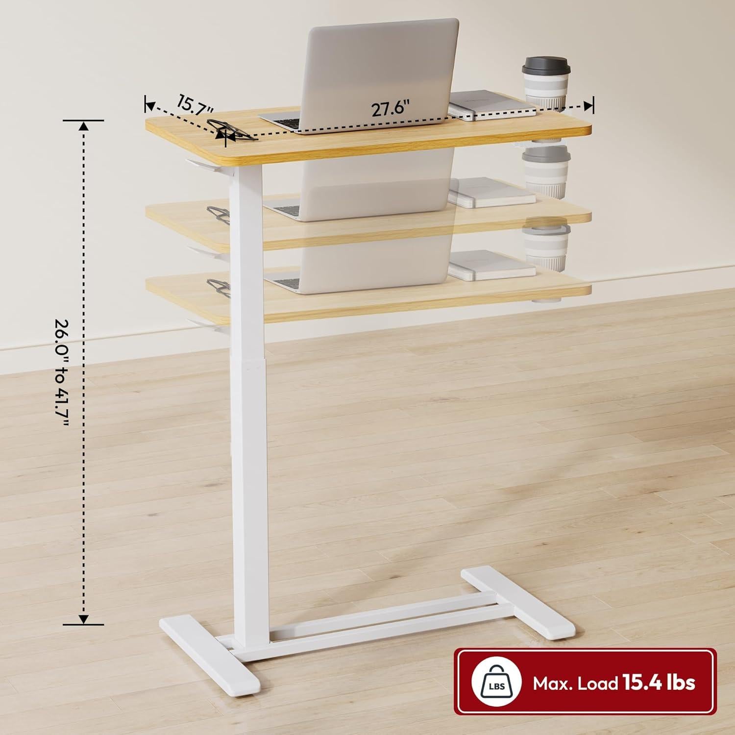 Escritorio de pie móvil SANODESK MT027 ajustable 66-106 cm Arce