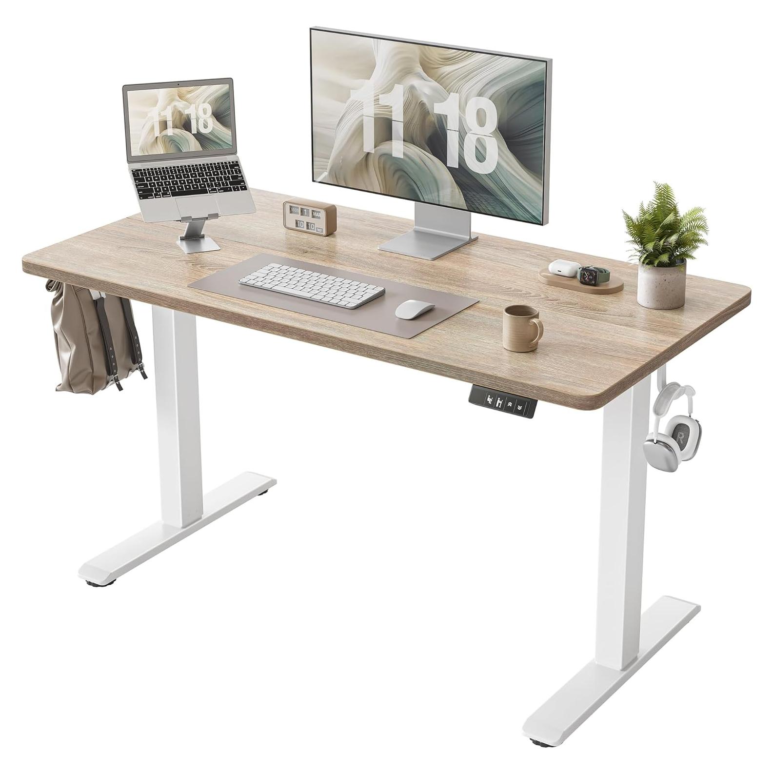 Escritorio de pie eléctrico ajustable TIQLAB 119x61 cm Arce