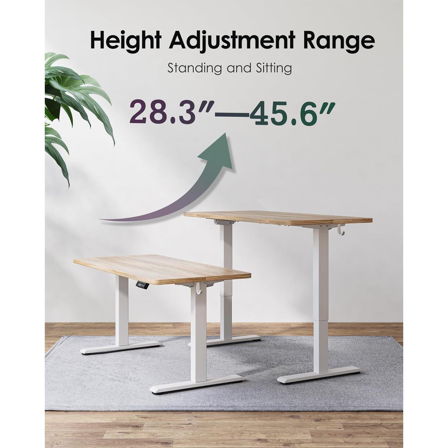 Escritorio de pie eléctrico ajustable TIQLAB 119x61 cm Arce