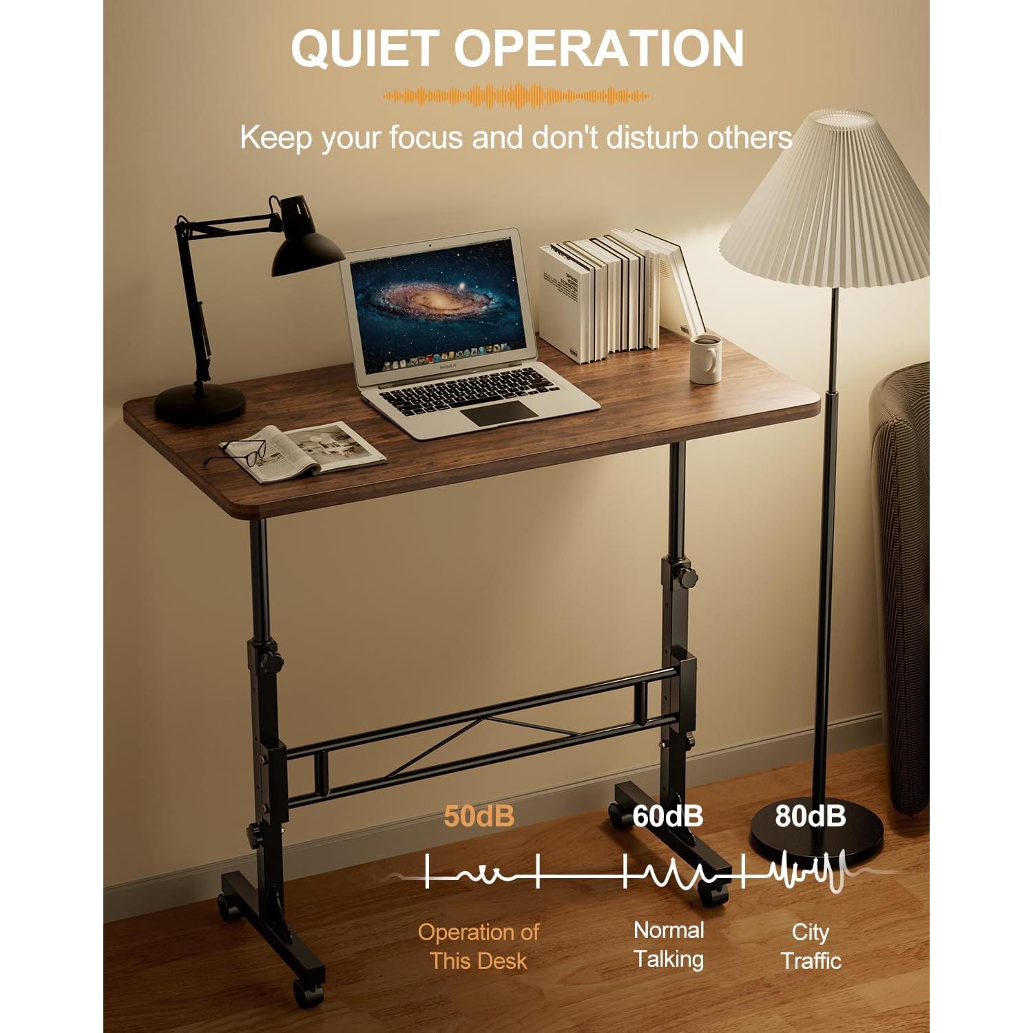 Escritorio de pie ajustable Amztabler 81.28x40.64 cm Madera Rústica