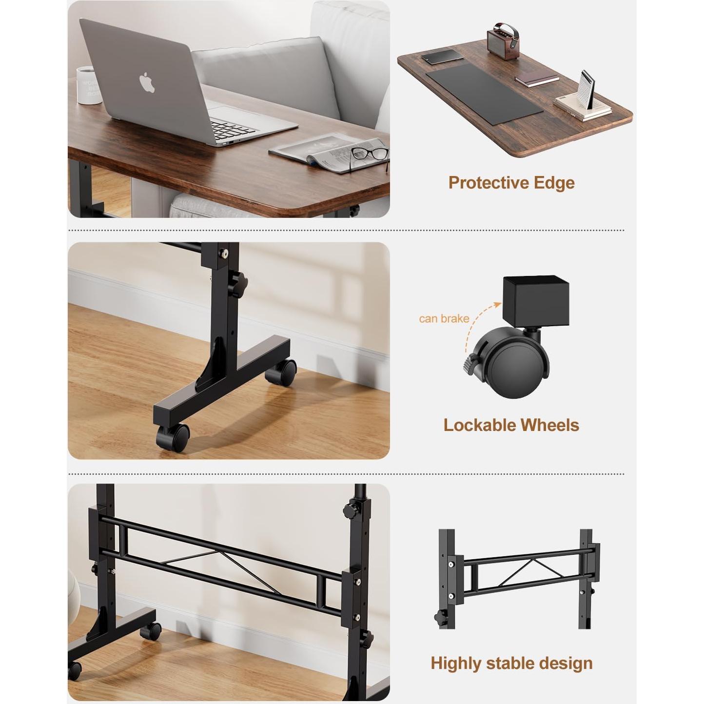 Escritorio de pie ajustable Amztabler 81.28x40.64 cm Madera Rústica