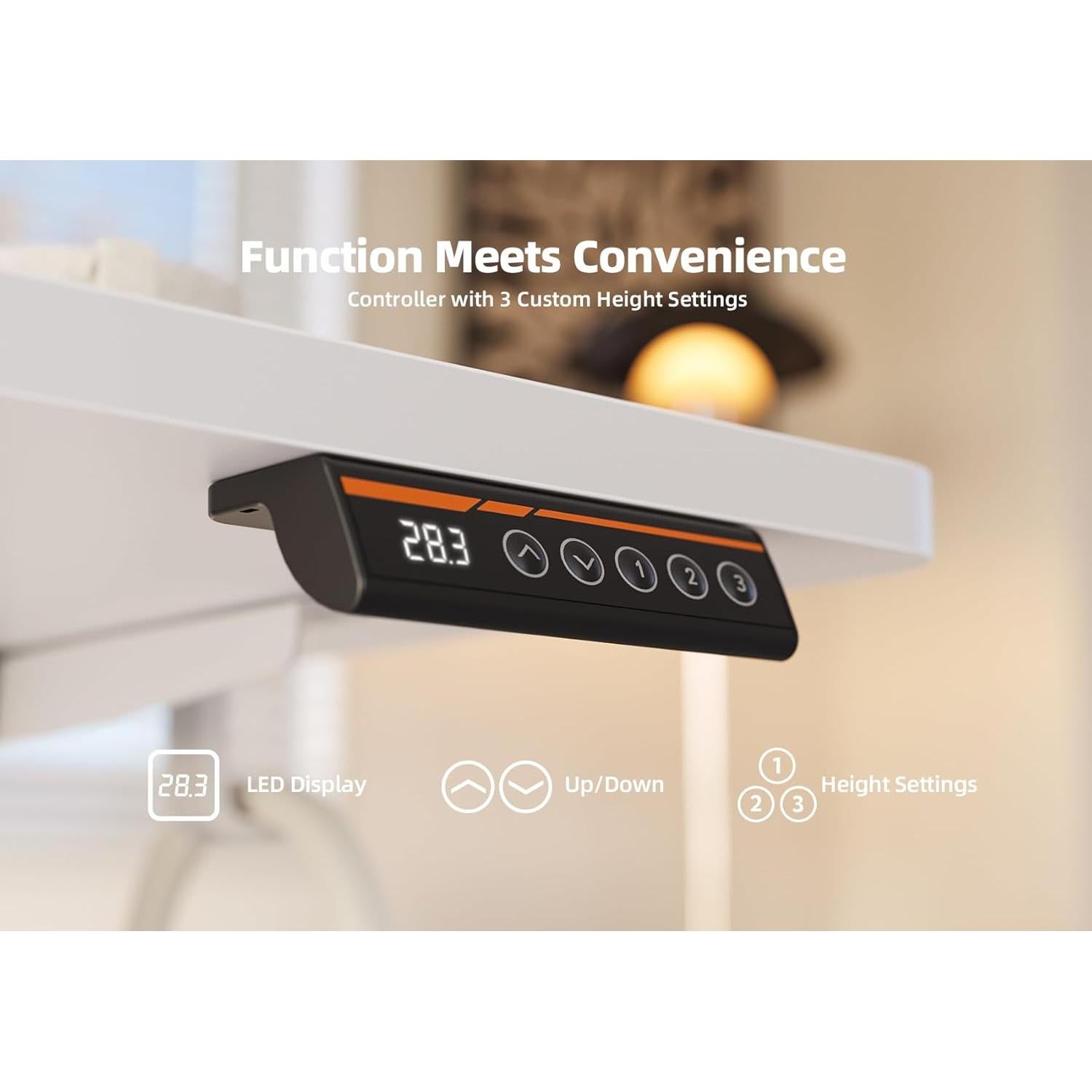 Escritorio de pie eléctrico YDN P3.01.001 ajustable 101.6x60.96cm