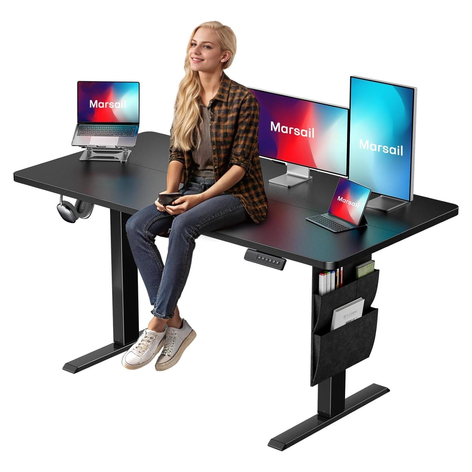 Escritorio de pie ajustable Marsail TZESD7B-N1-US 121.9x60.9 cm