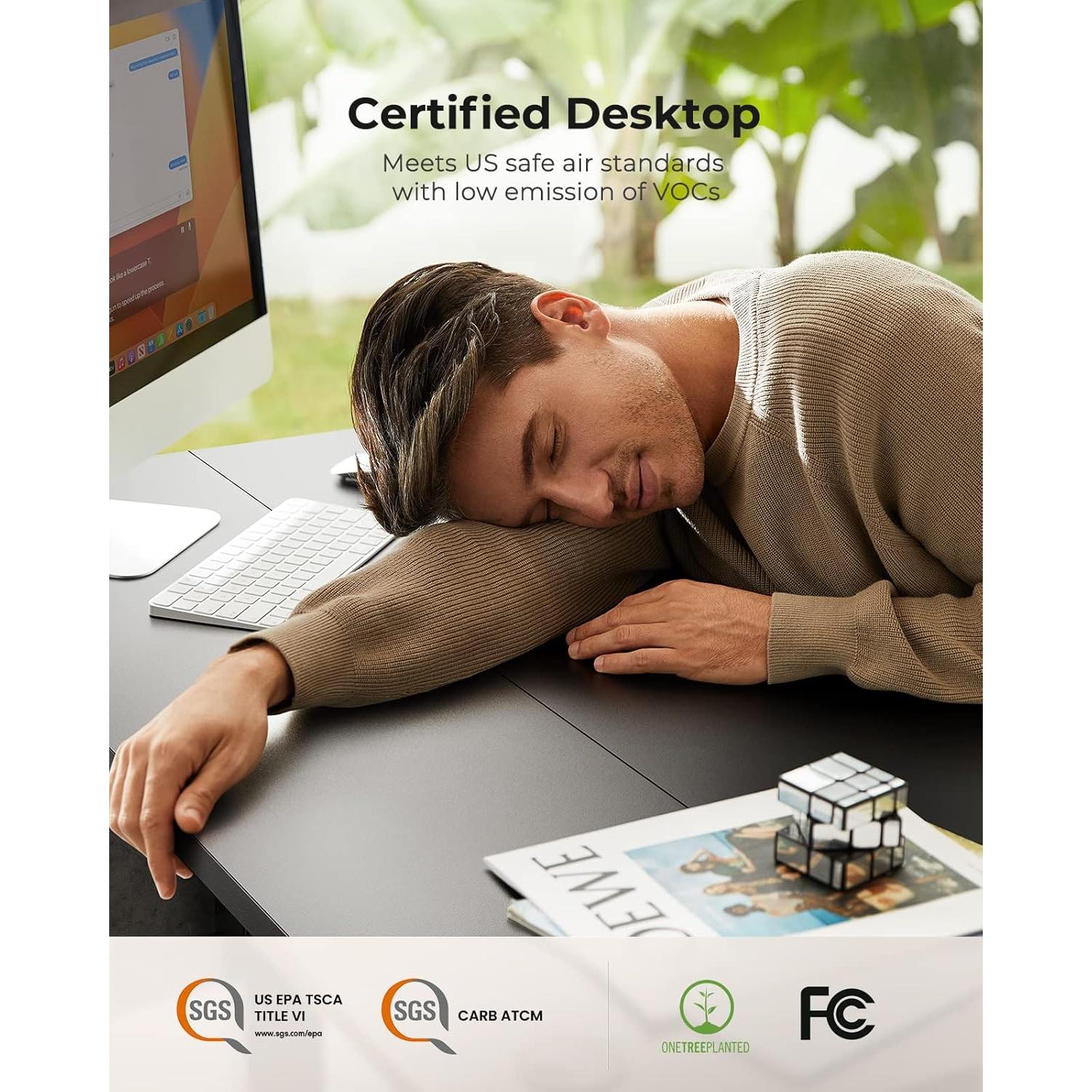 Escritorio de pie ajustable Marsail TZESD7B-N1-US 121.9x60.9 cm