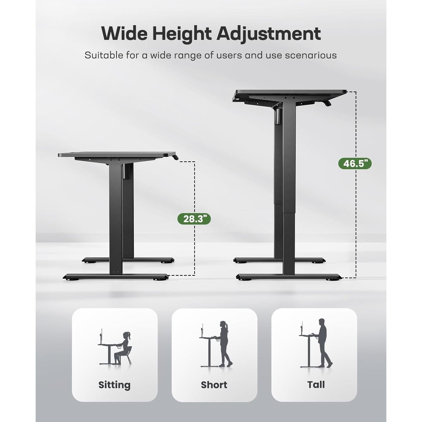 Escritorio de pie eléctrico Marsail TZESD10B-N1 121.9x60.9 cm negro
