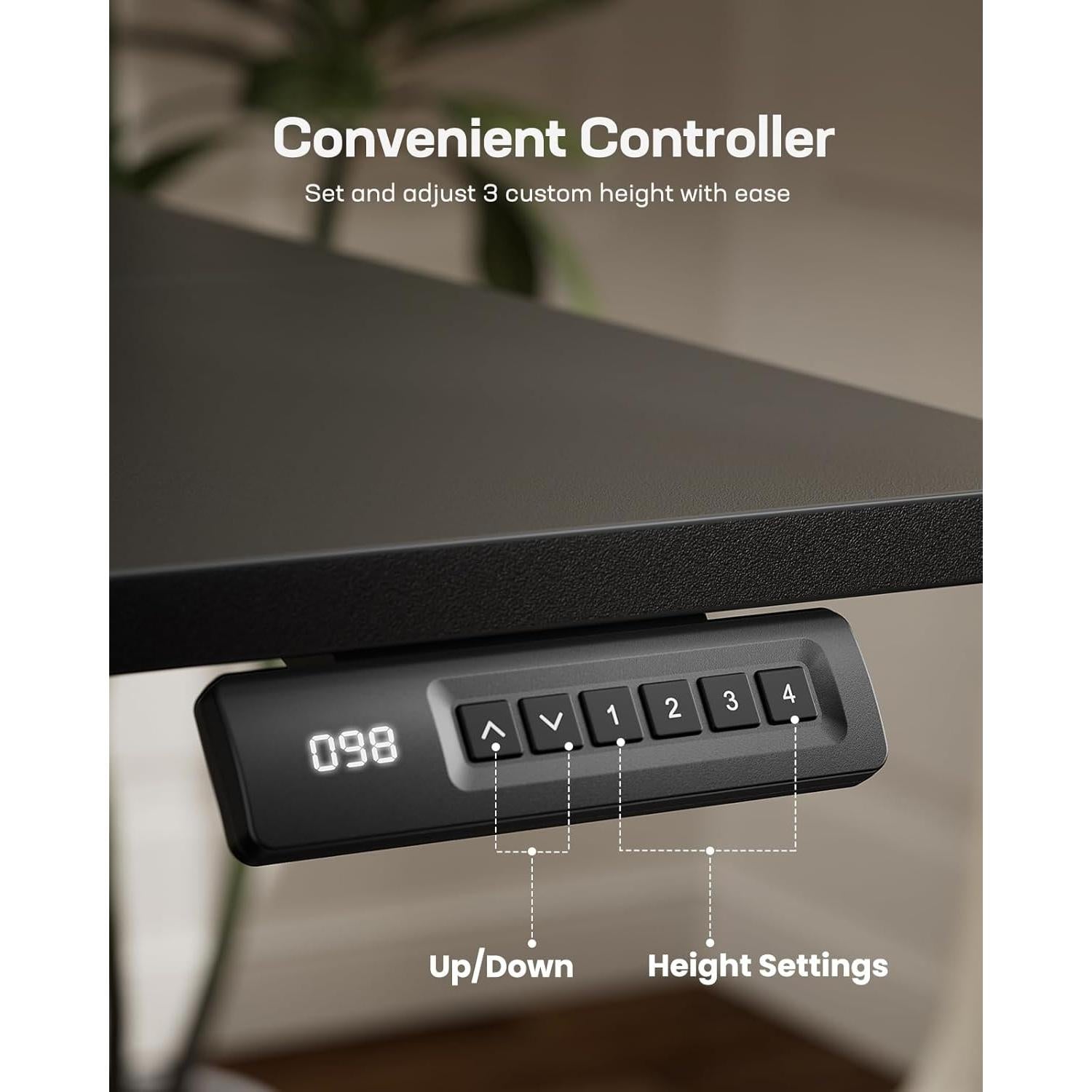 Escritorio de pie eléctrico Marsail TZESD10B-N1 121.9x60.9 cm negro