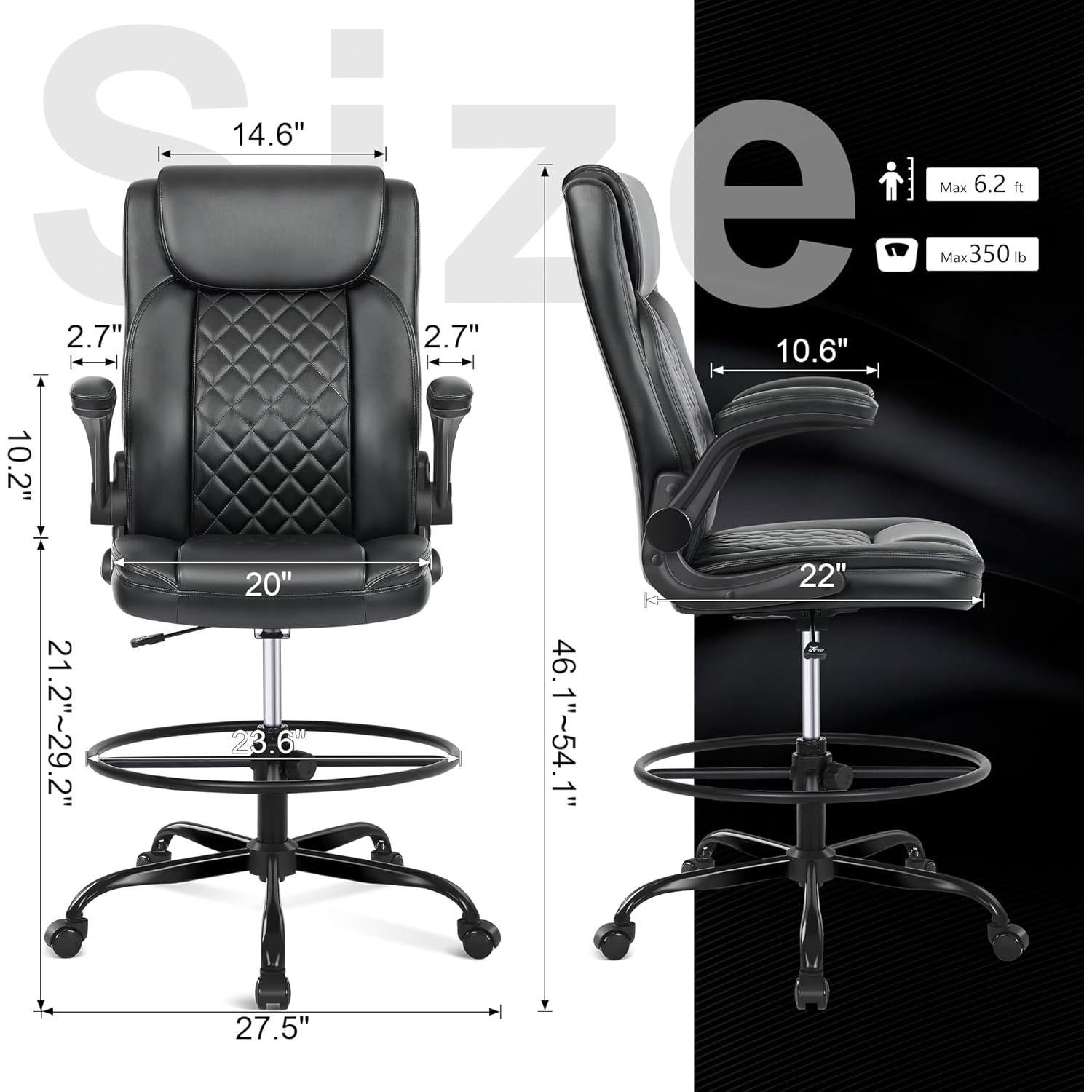 Silla de Dibujo Misolant Alta Ajustable con Reposabrazos Plegables