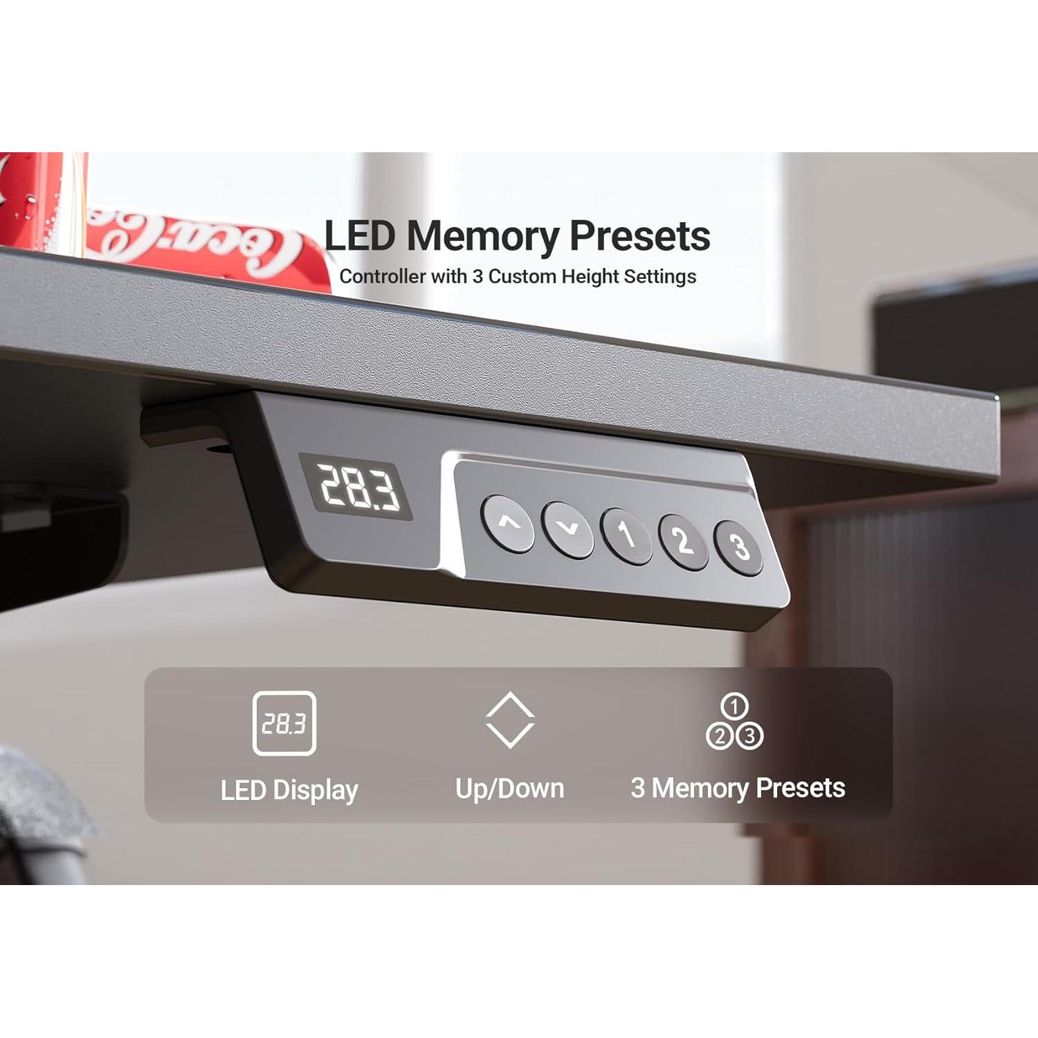 Escritorio de pie eléctrico ajustable Seang P4.01.001.0001 101.6x61cm