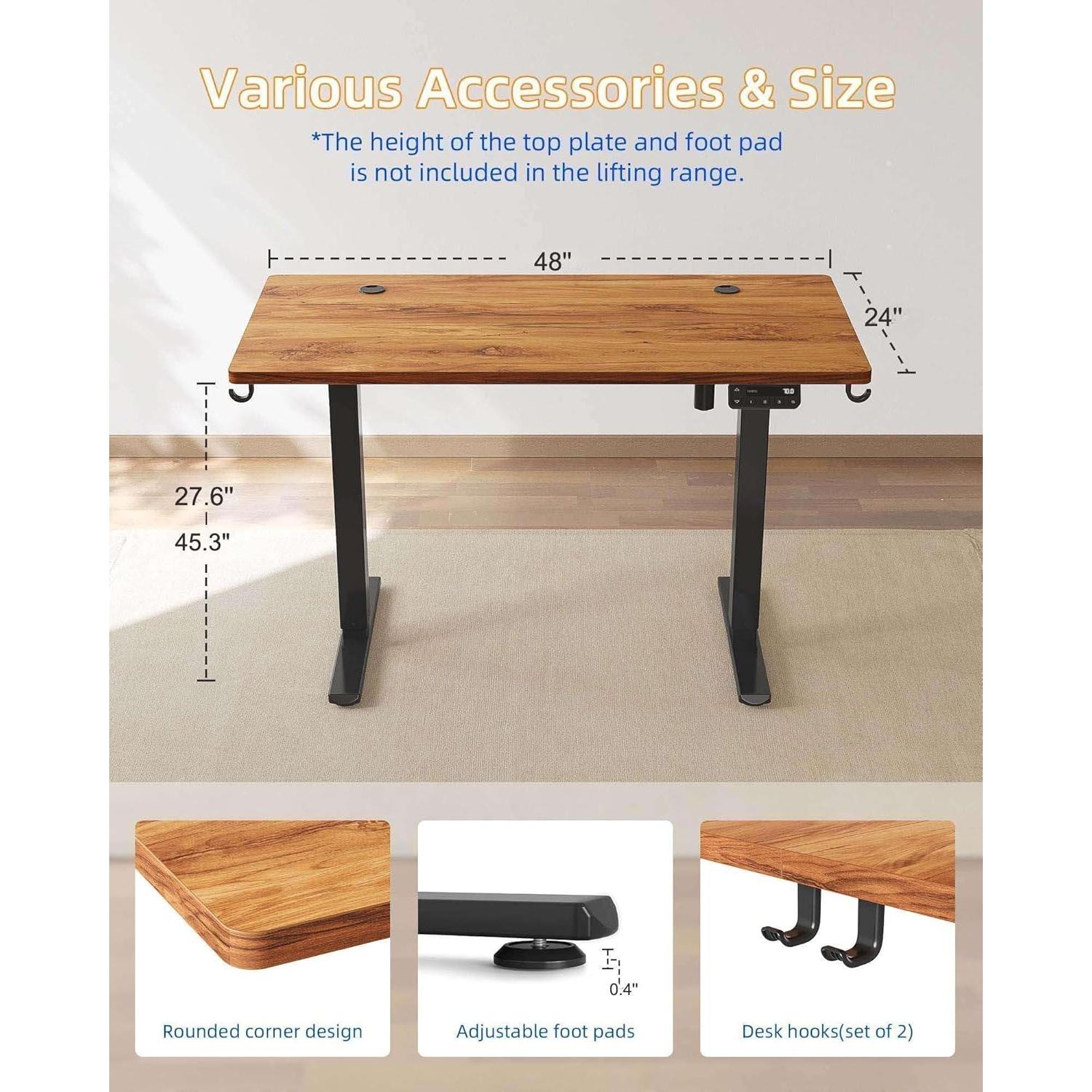 Escritorio de pie eléctrico YIHAYO 121.9x60.9 cm ajustable