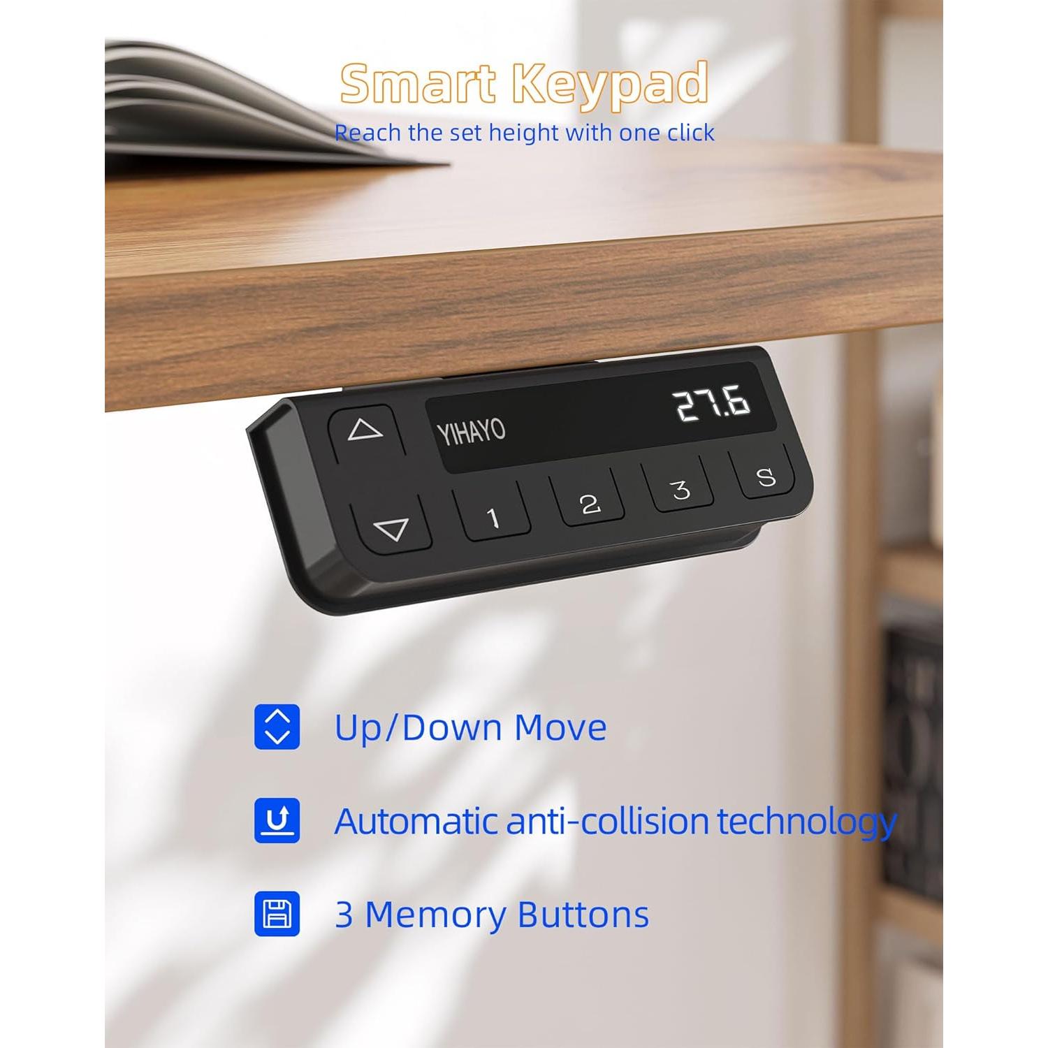 Escritorio de pie eléctrico YIHAYO 121.9x60.9 cm ajustable