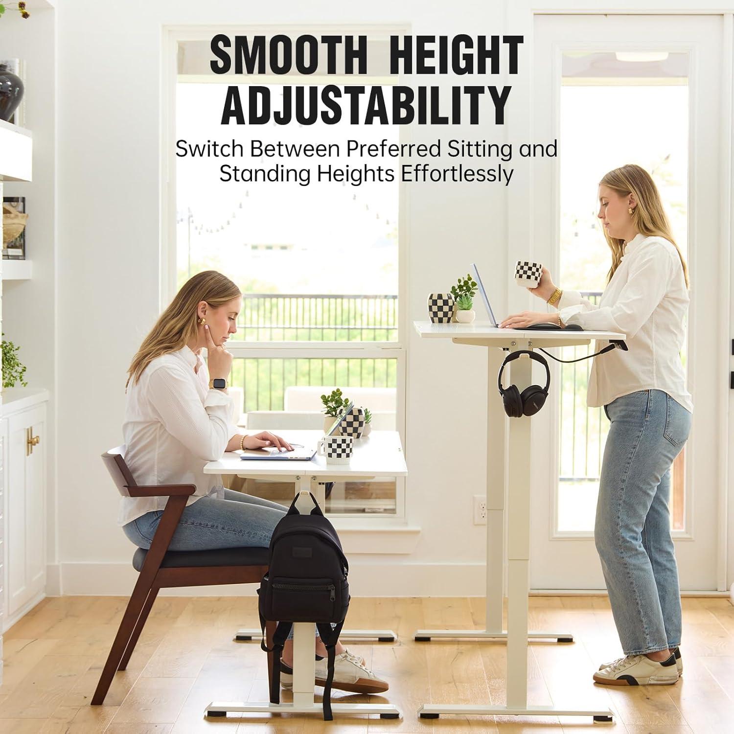 Escritorio de pie eléctrico Veken 120 cm blanco ajustable