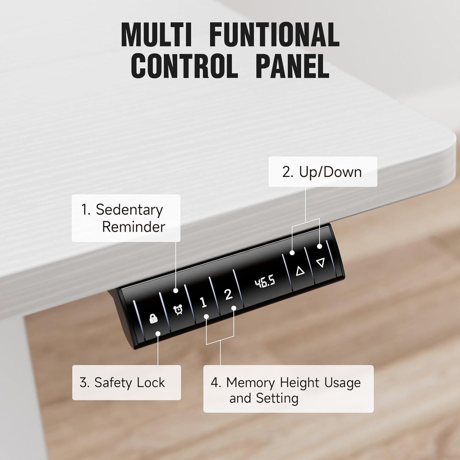 Escritorio de pie eléctrico Veken 120 cm blanco ajustable