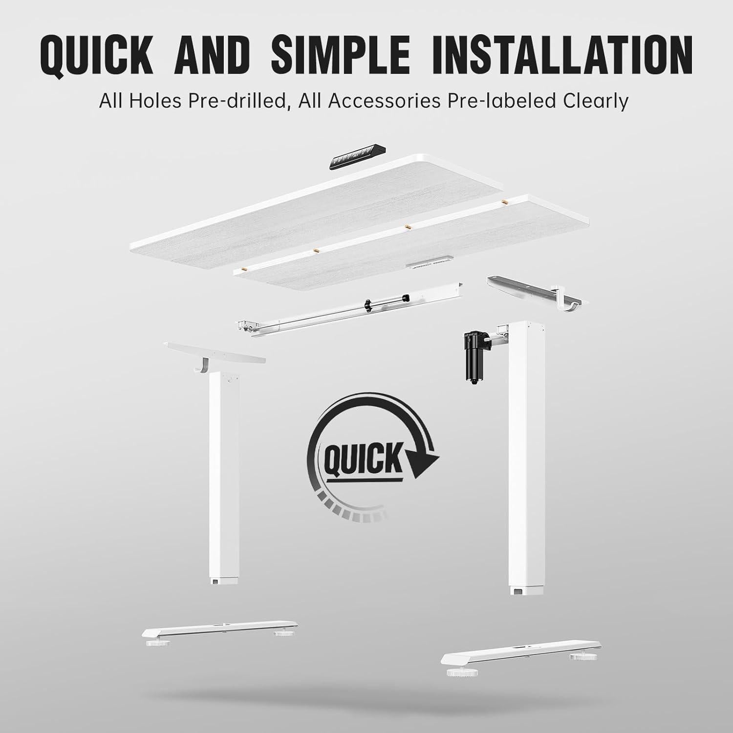 Escritorio de pie eléctrico Veken 120 cm blanco ajustable