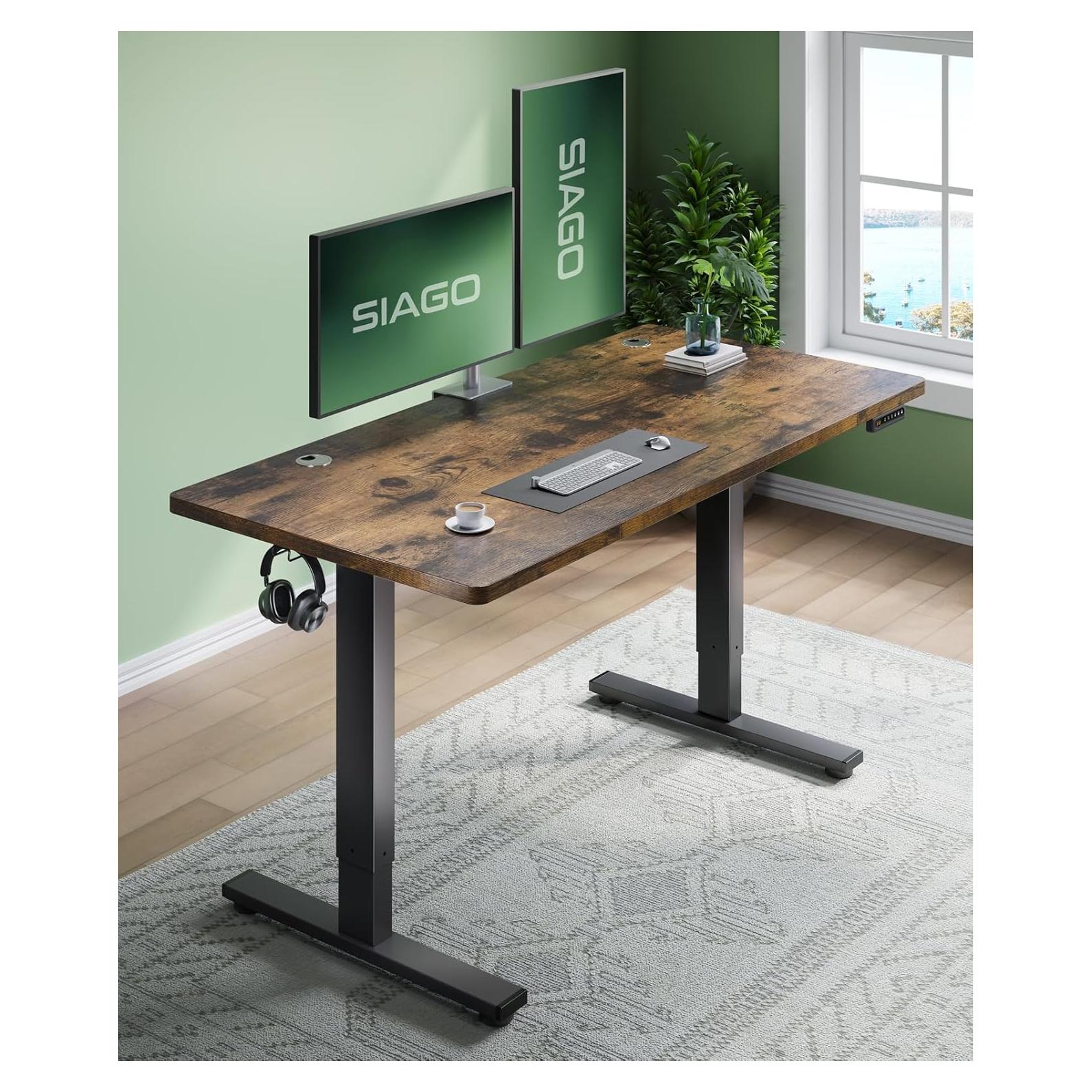 Escritorio de pie eléctrico SIAGO SDO1 - 121.9 x 60.9 cm, 3 presets