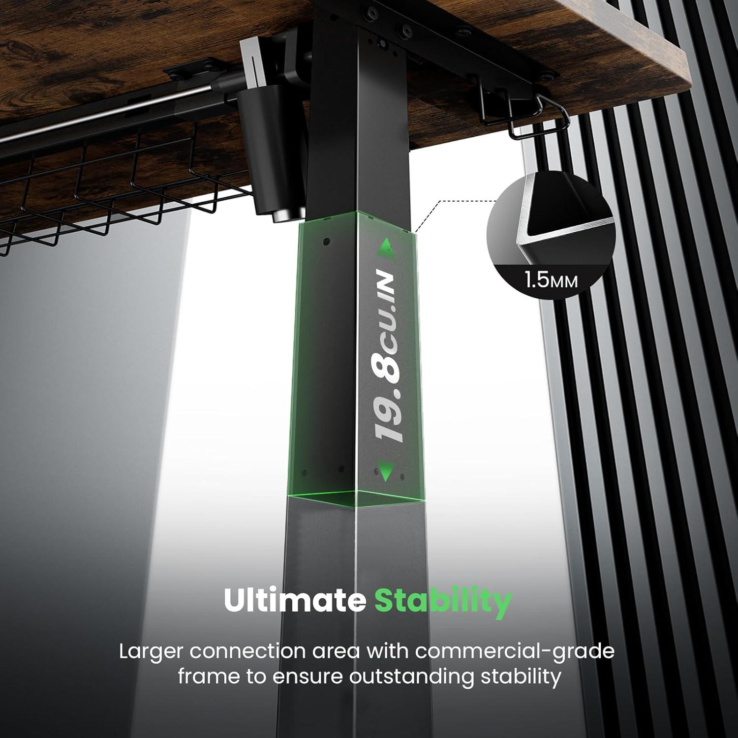 Escritorio de pie eléctrico SIAGO SDO1 - 121.9 x 60.9 cm, 3 presets