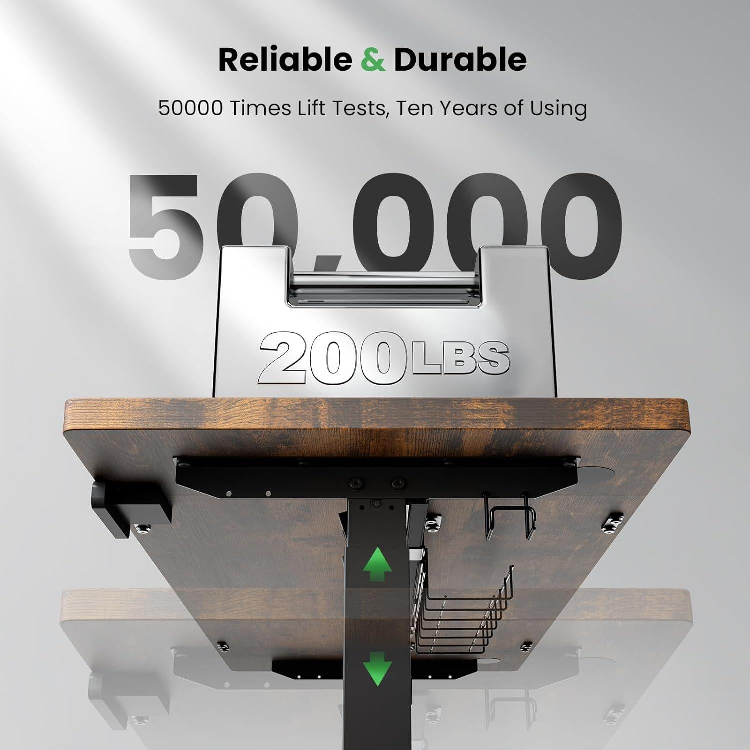 Escritorio de pie eléctrico SIAGO SDO1 - 121.9 x 60.9 cm, 3 presets