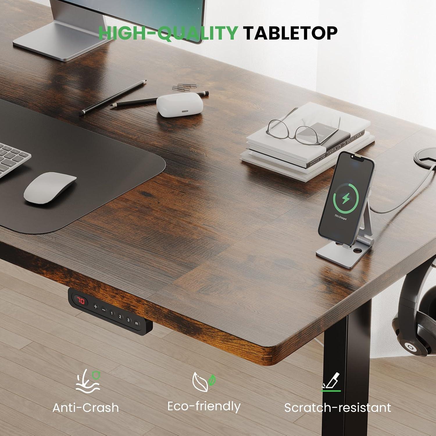 Escritorio de pie eléctrico SIAGO SDO1 - 121.9 x 60.9 cm, 3 presets