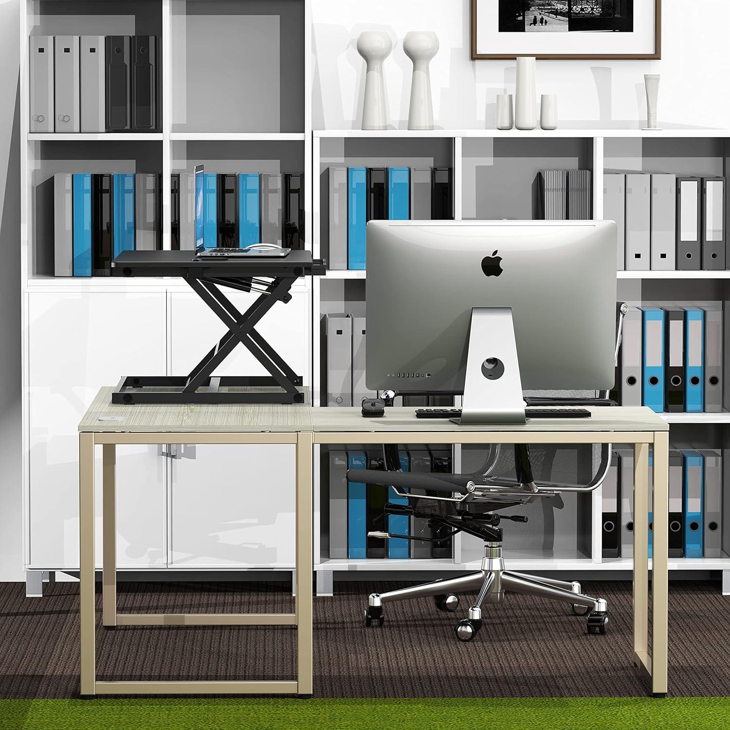 Escritorio Elevador Ajustable SHW 81 cm Negro Ergonomico