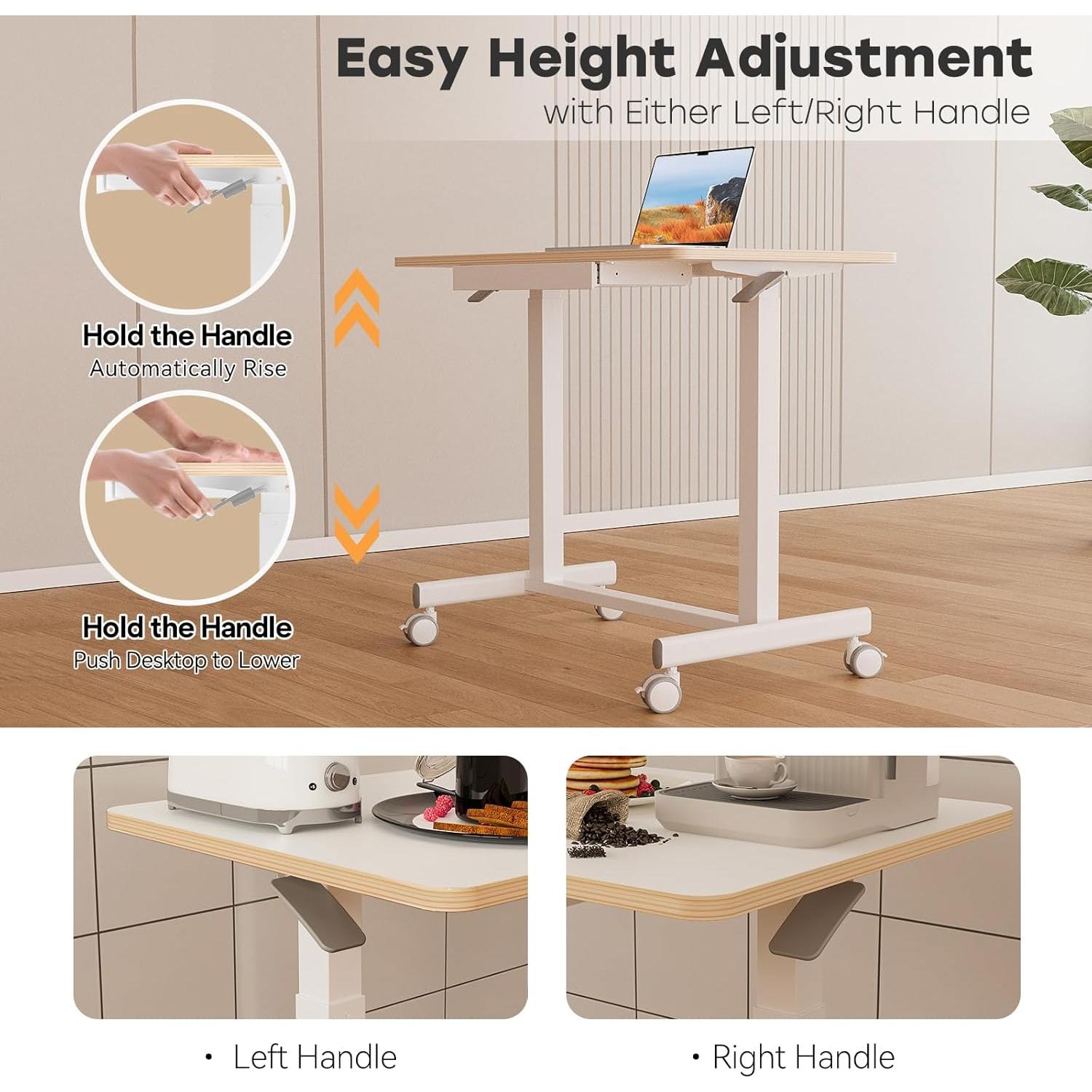 Escritorio de Pie Móvil JOY worker JW-FC102 Blanco 35" Ajustable