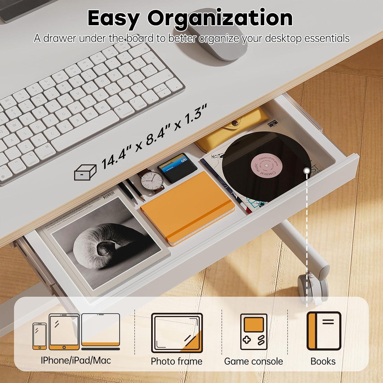 Escritorio de Pie Móvil JOY worker JW-FC102 Blanco 35" Ajustable