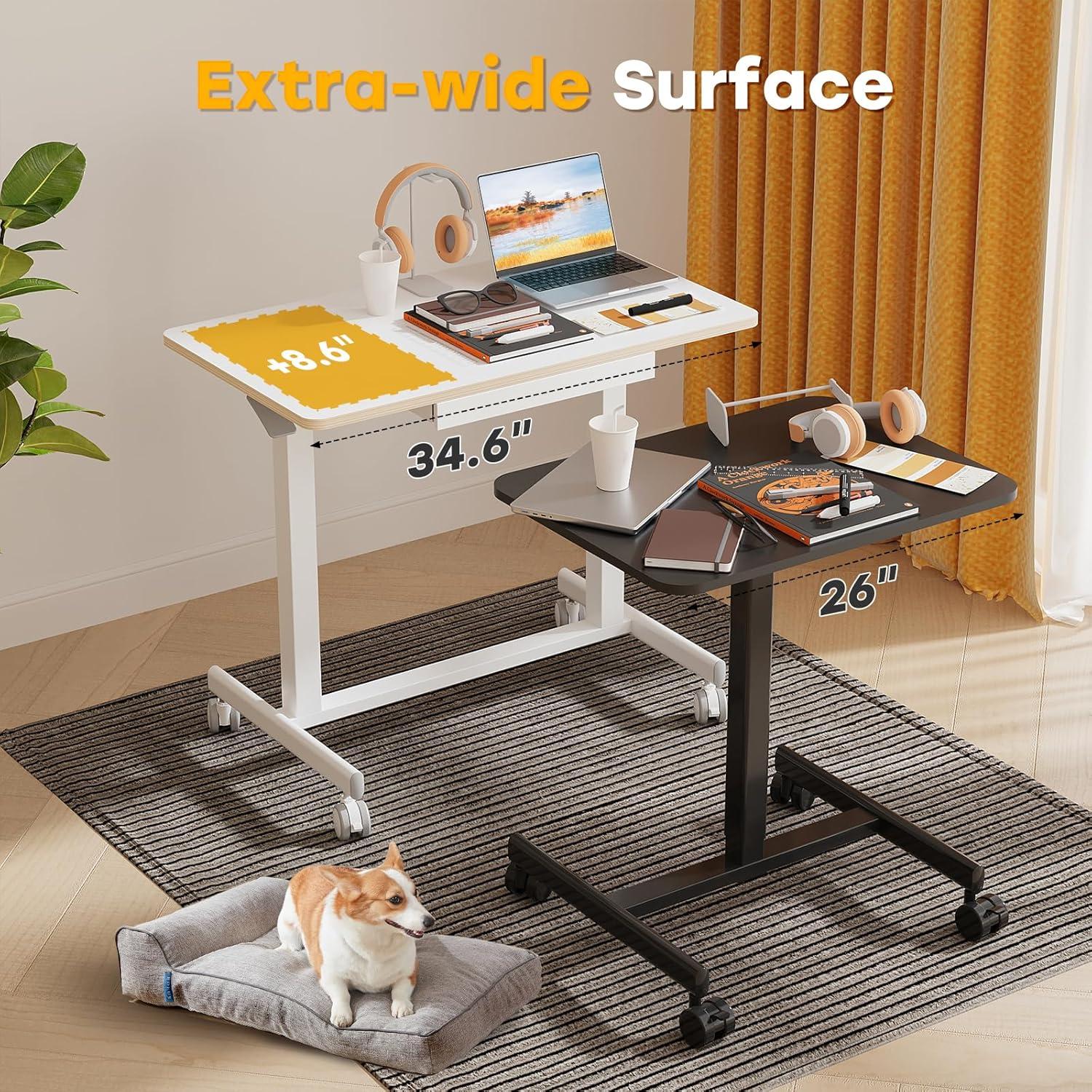 Escritorio de Pie Móvil JOY worker JW-FC102 Blanco 35" Ajustable