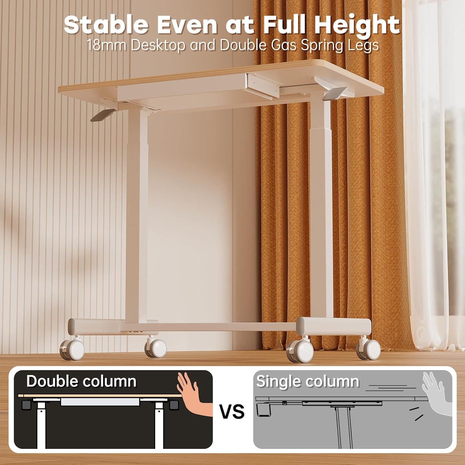 Escritorio de Pie Móvil JOY worker JW-FC102 Blanco 35" Ajustable