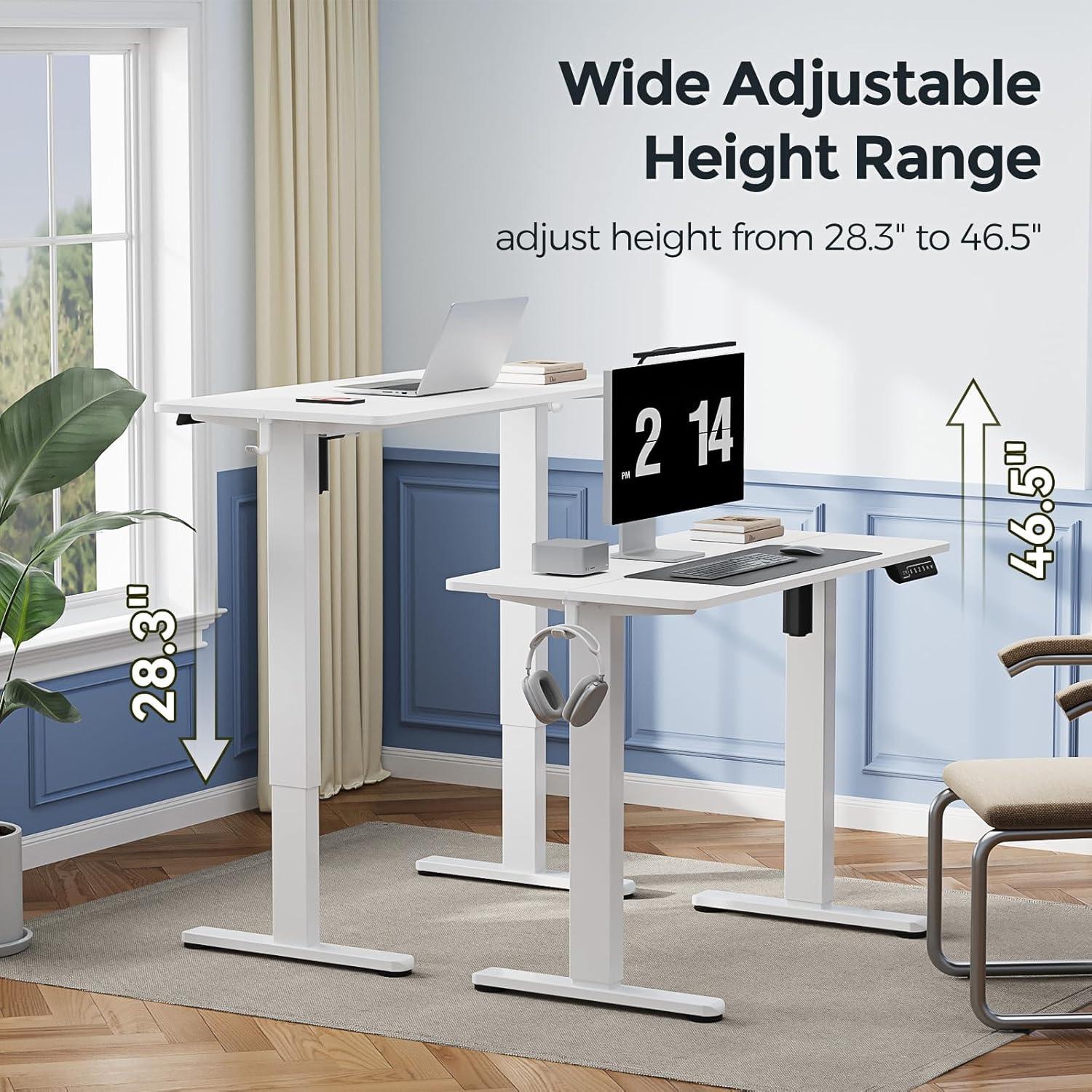 Escritorio de Pie Eléctrico JYLH JOYSEEKER 35" Blanco Ajustable