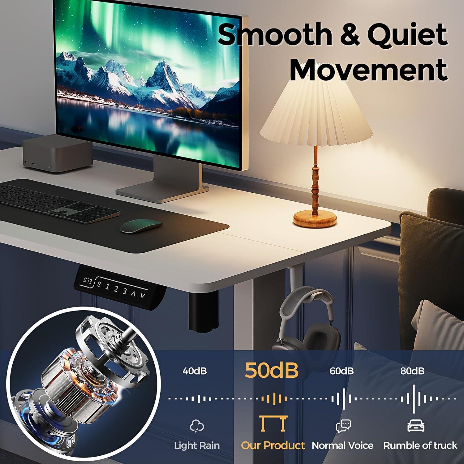 Escritorio de Pie Eléctrico JYLH JOYSEEKER 35" Blanco Ajustable