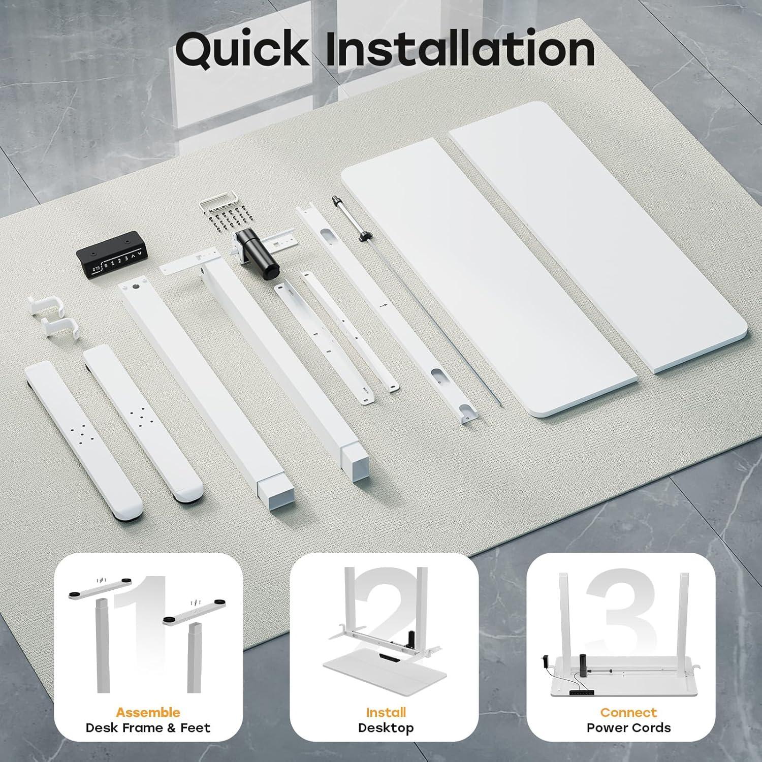 Escritorio de Pie Eléctrico JYLH JOYSEEKER 35" Blanco Ajustable