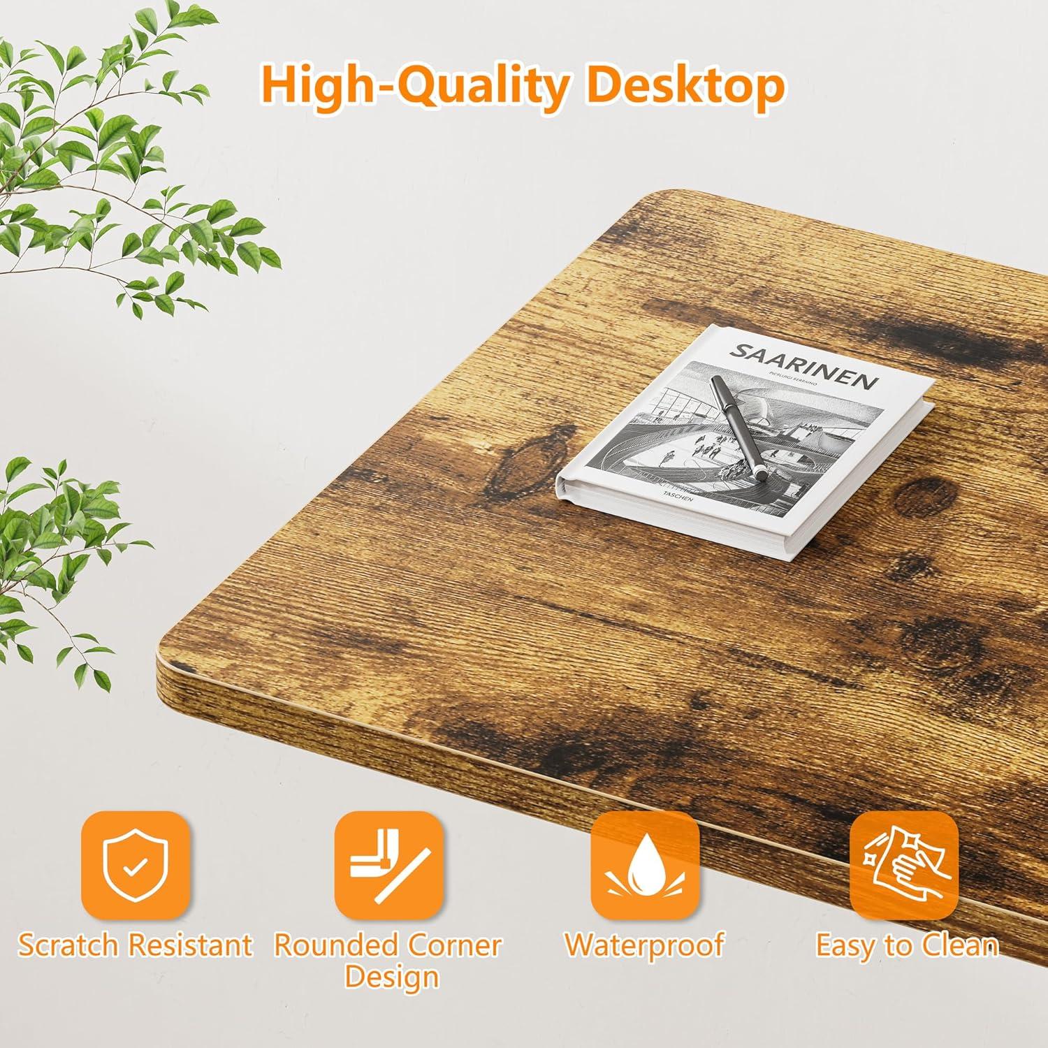 Escritorio de pie HOMIDEC ajustable 73.7-110 cm rústico